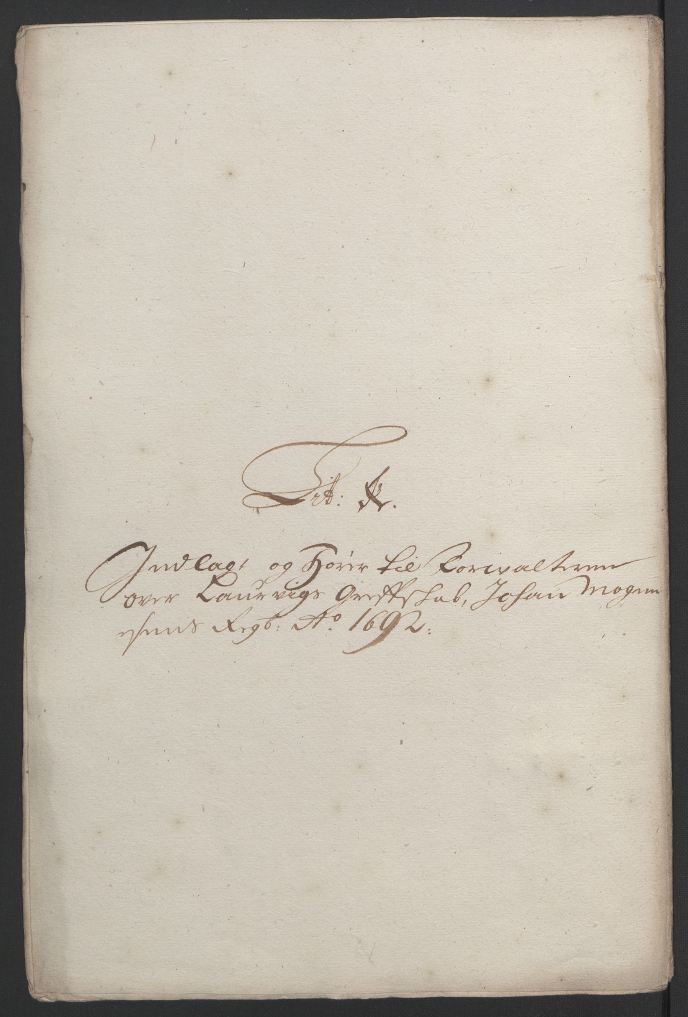 Rentekammeret inntil 1814, Reviderte regnskaper, Fogderegnskap, RA/EA-4092/R33/L1973: Fogderegnskap Larvik grevskap, 1692, s. 142