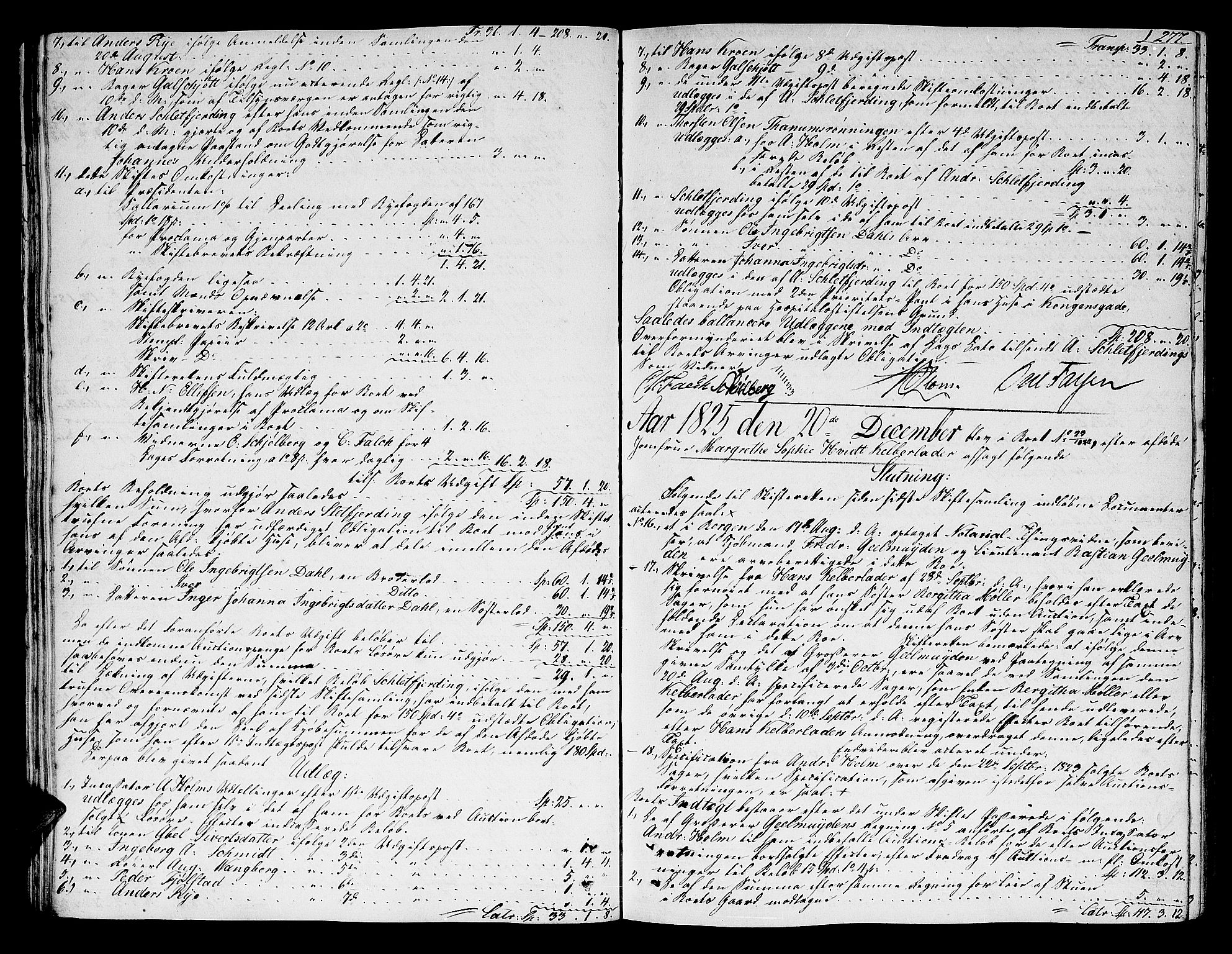 Trondheim byfogd, AV/SAT-A-0003/1/3/3A/L0027: Skifteprotokoll - gml.nr.22. (m/ register) U, 1825-1829, s. 276b-277a
