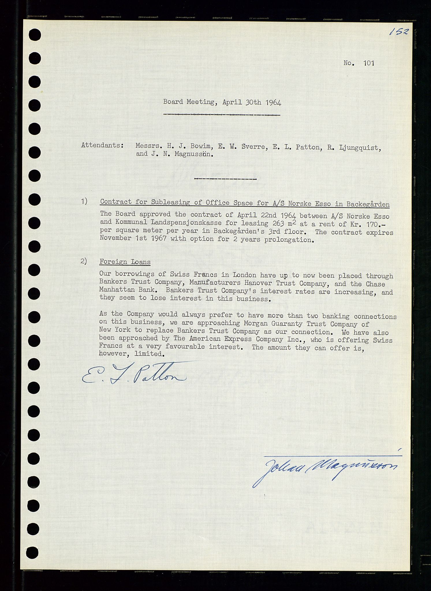 Pa 0982 - Esso Norge A/S, SAST/A-100448/A/Aa/L0001/0004: Den administrerende direksjon Board minutes (styrereferater) / Den administrerende direksjon Board minutes (styrereferater), 1963-1964, s. 110