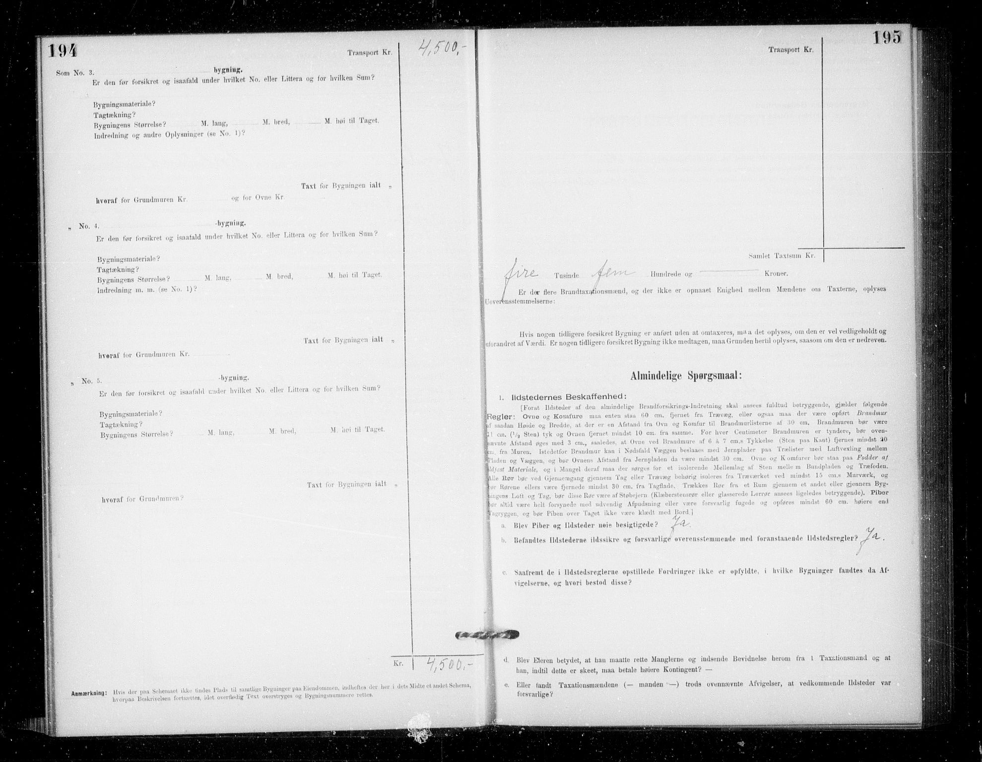 Lensmannen i Jondal, AV/SAB-A-33101/0012/L0005: Branntakstprotokoll, skjematakst, 1894-1951, s. 194-195