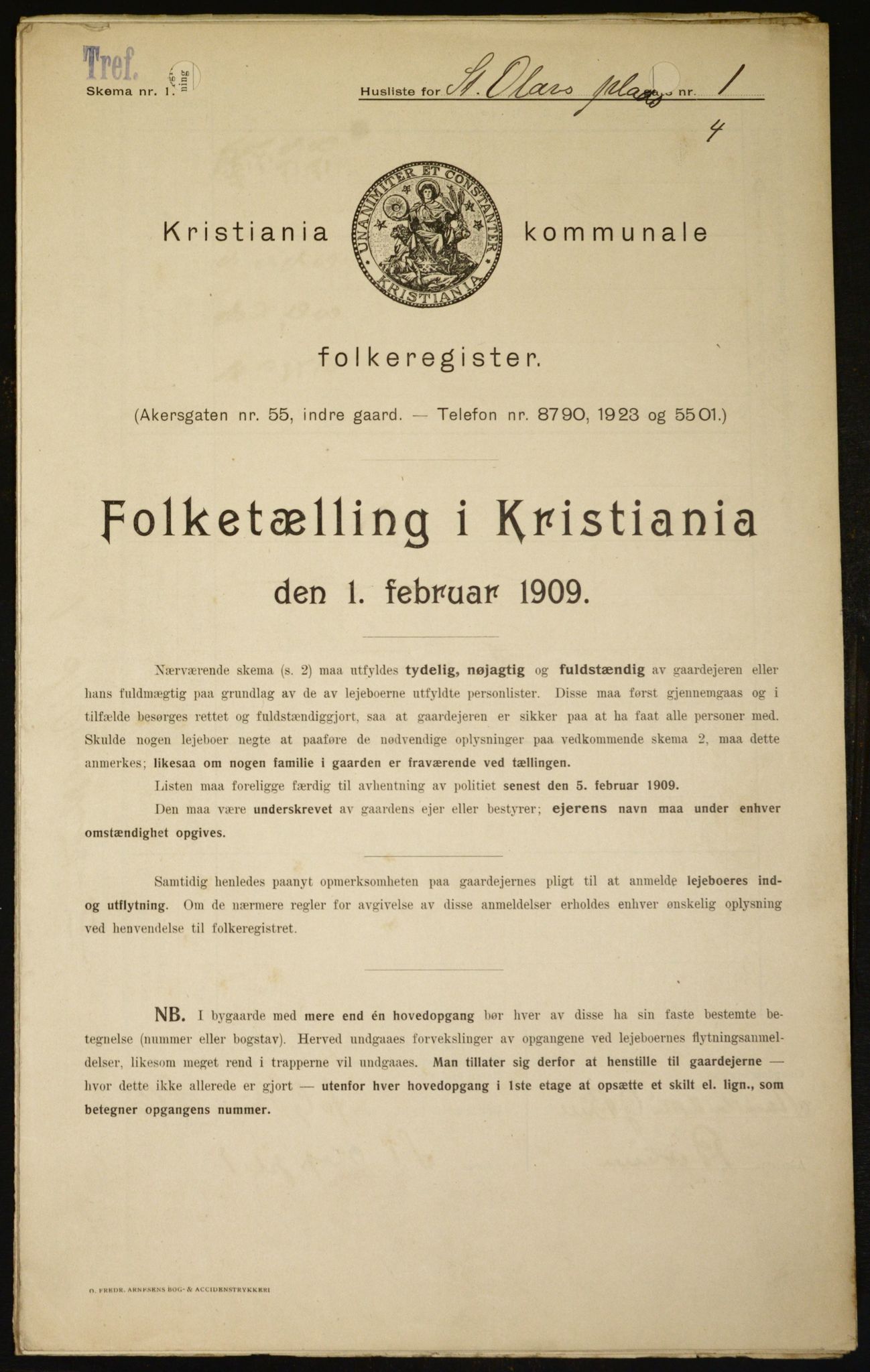 OBA, Kommunal folketelling 1.2.1909 for Kristiania kjøpstad, 1909, s. 80286