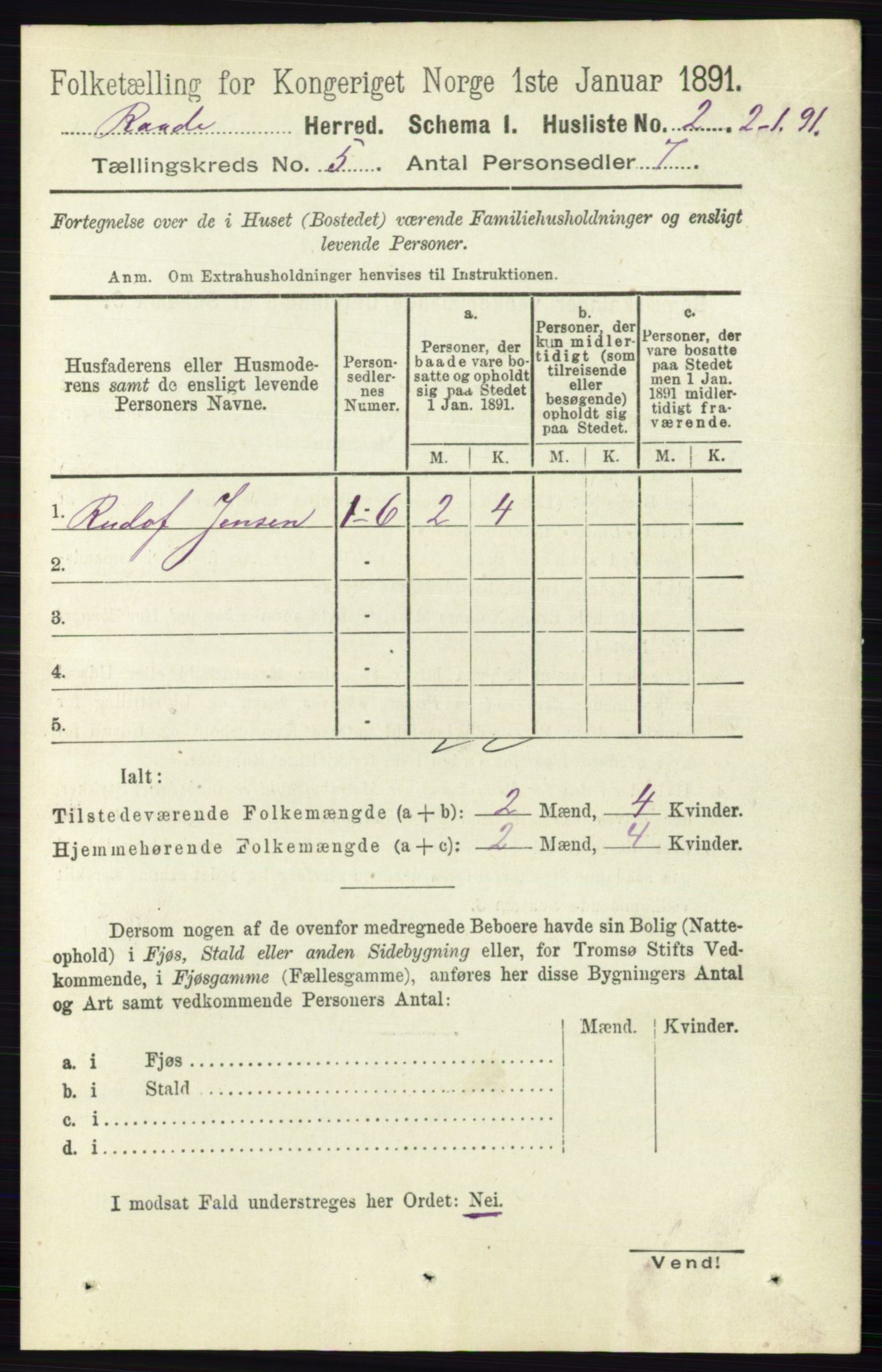 RA, Folketelling 1891 for 0135 Råde herred, 1891, s. 2516