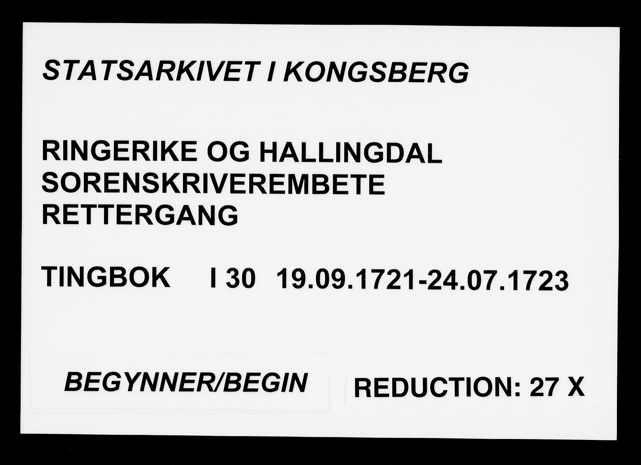 Ringerike og Hallingdal sorenskriveri, SAKO/A-81/F/Fa/Faa/L0030: Tingbok, 1721-1723