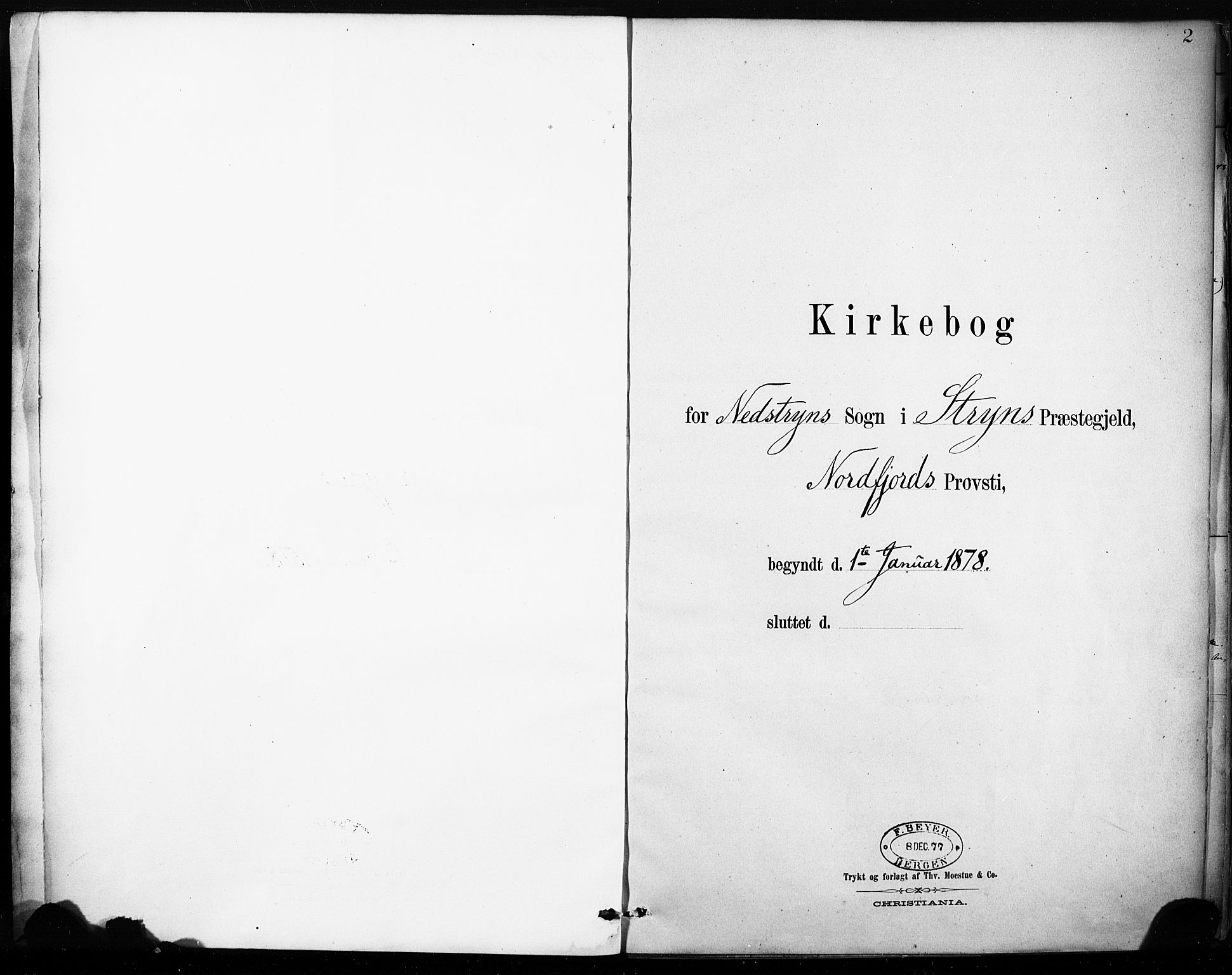 Stryn Sokneprestembete, SAB/A-82501: Ministerialbok nr. B 1, 1878-1907, s. 2