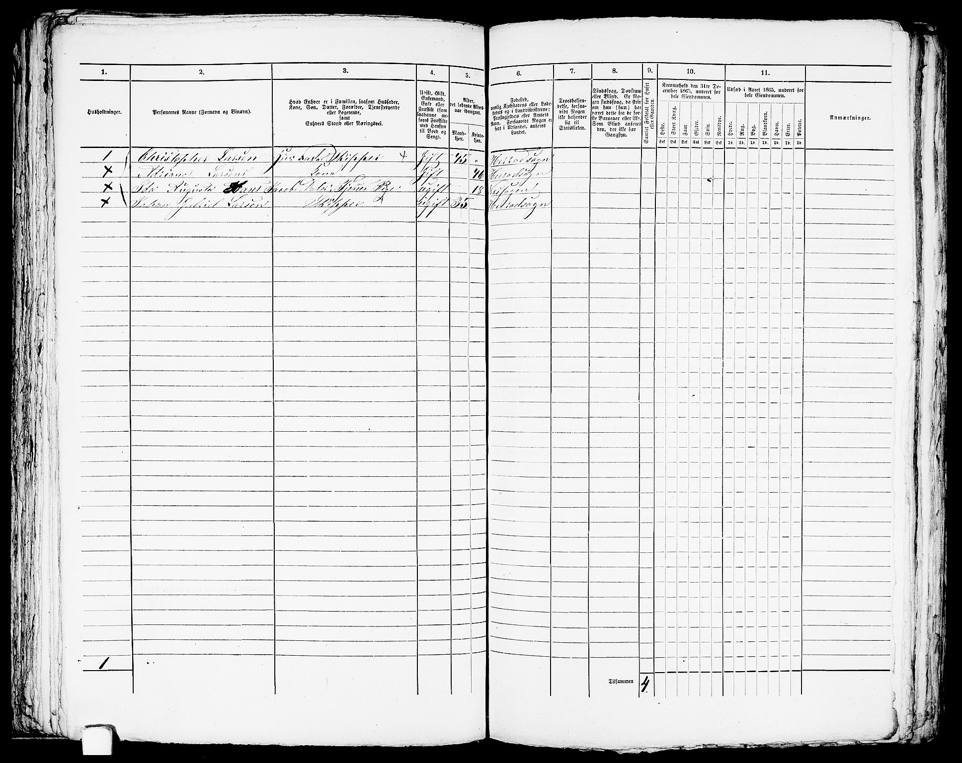 RA, Folketelling 1865 for 1004B Flekkefjord prestegjeld, Flekkefjord kjøpstad, 1865, s. 207