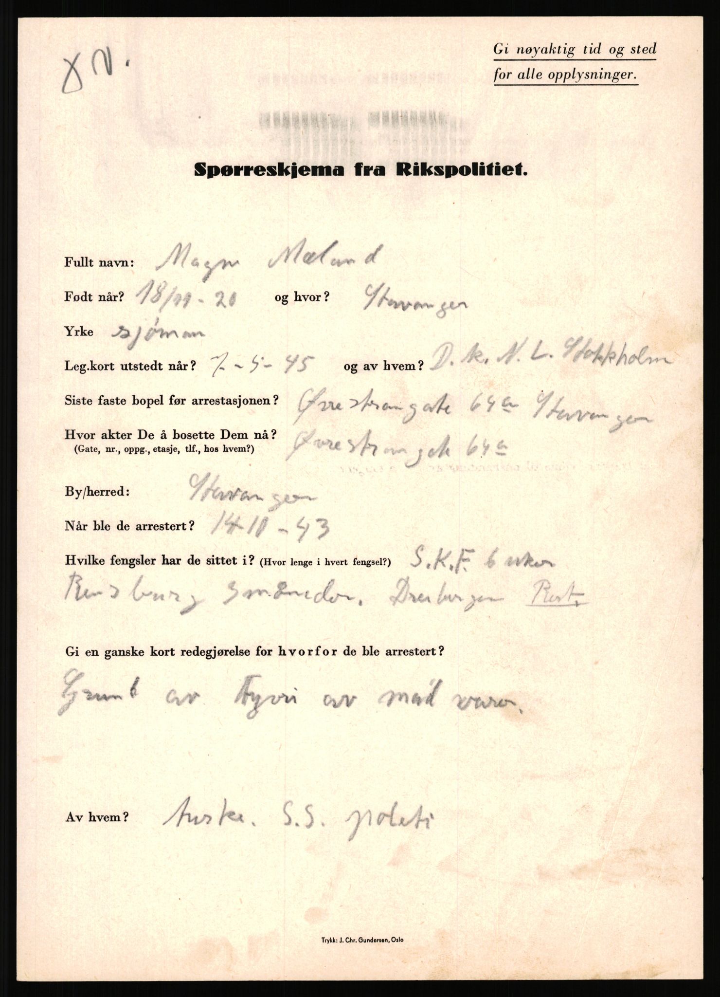 Rikspolitisjefen, AV/RA-S-1560/L/L0012: Mogensen, Øivind - Noraas, Lars, 1940-1945, s. 298