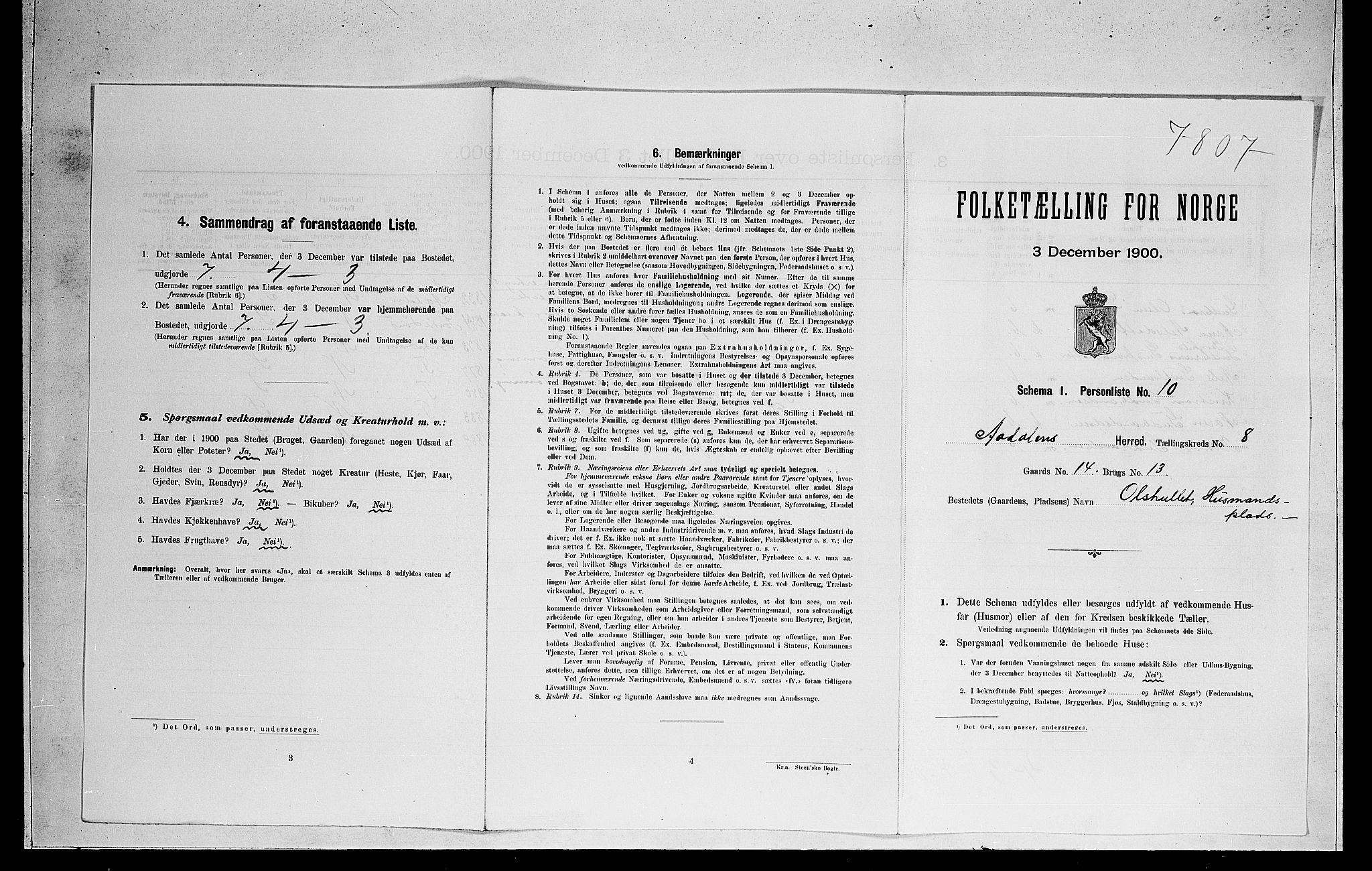 RA, Folketelling 1900 for 0614 Ådal herred, 1900, s. 551