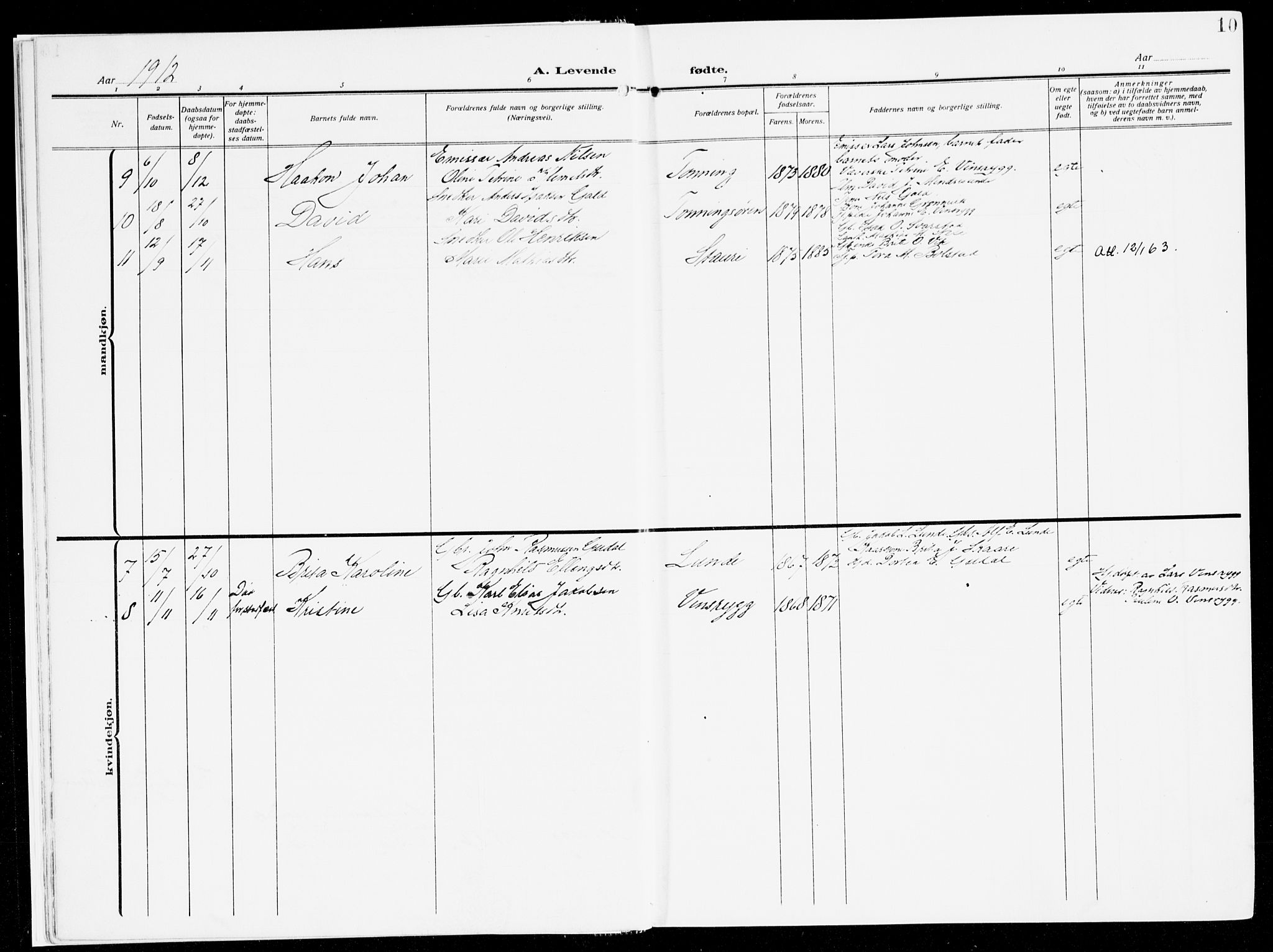 Stryn Sokneprestembete, AV/SAB-A-82501: Ministerialbok nr. B 2, 1908-1936, s. 10