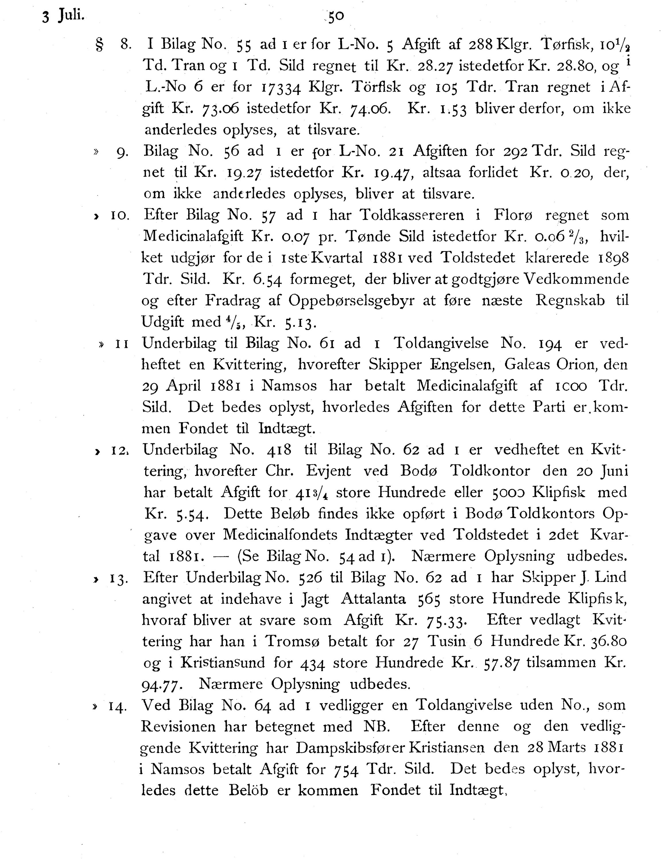 Nordland Fylkeskommune. Fylkestinget, AIN/NFK-17/176/A/Ac/L0014: Fylkestingsforhandlinger 1881-1885, 1881-1885