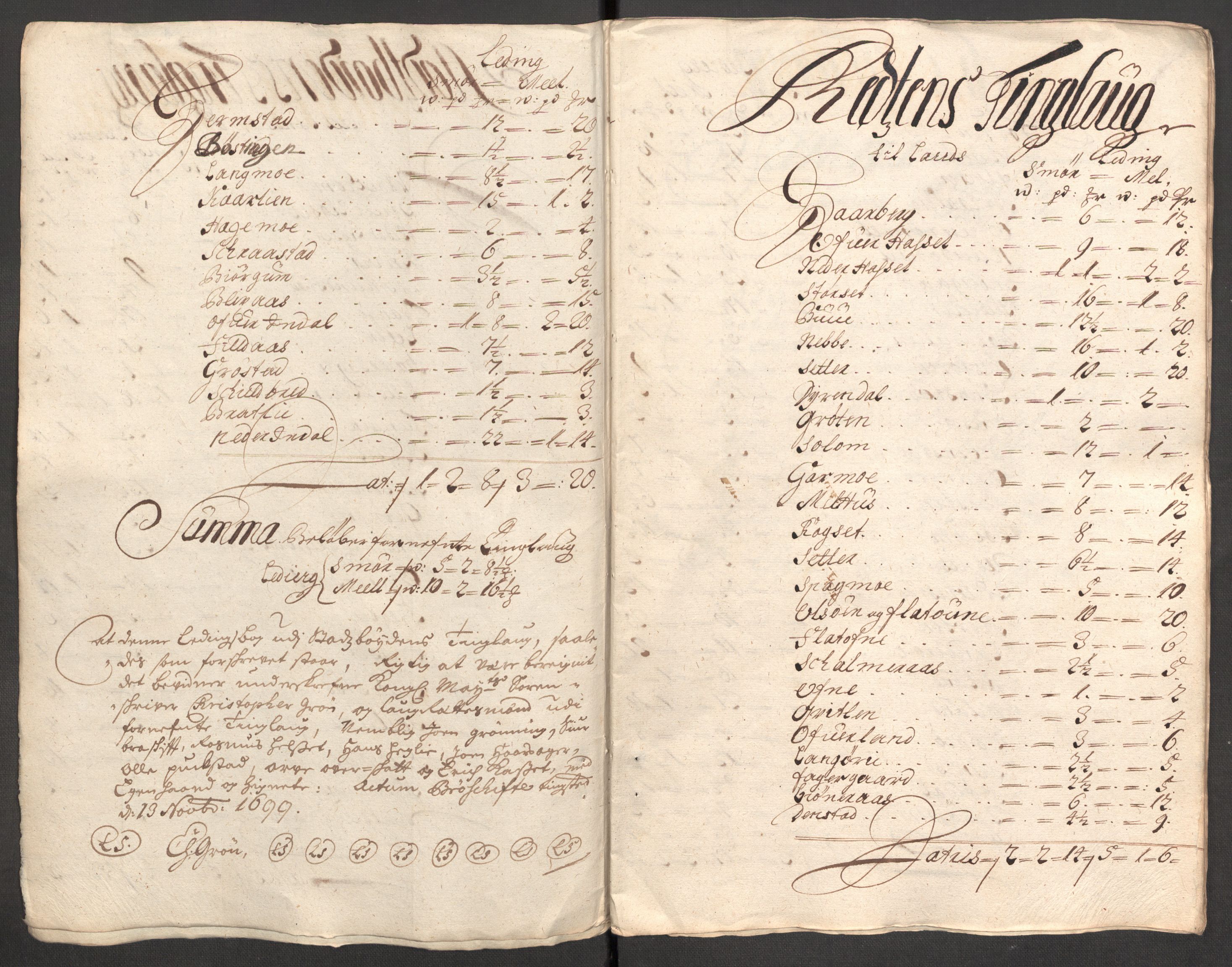 Rentekammeret inntil 1814, Reviderte regnskaper, Fogderegnskap, AV/RA-EA-4092/R57/L3853: Fogderegnskap Fosen, 1698-1699, s. 210