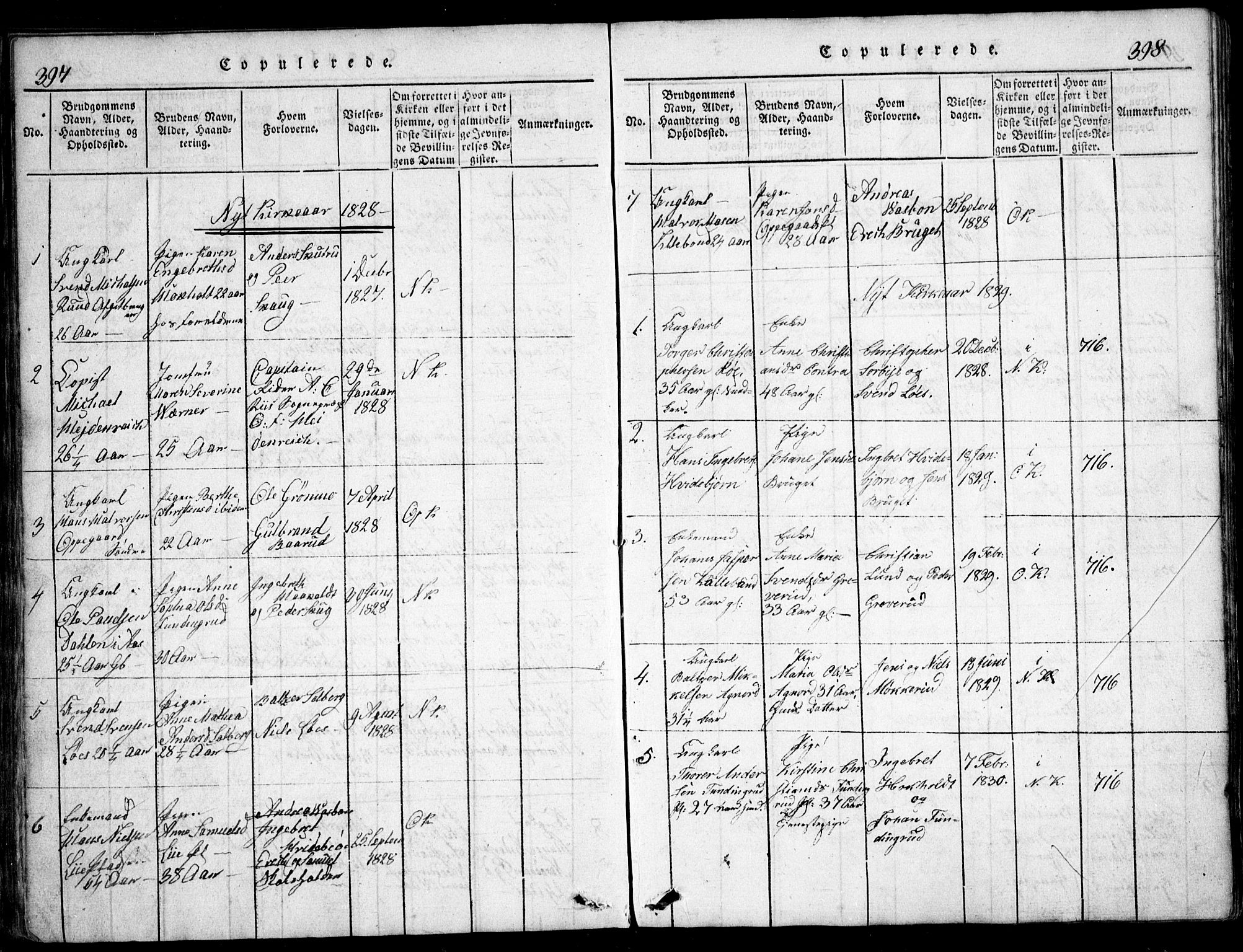 Nesodden prestekontor Kirkebøker, AV/SAO-A-10013/G/Ga/L0001: Klokkerbok nr. I 1, 1814-1847, s. 397-398