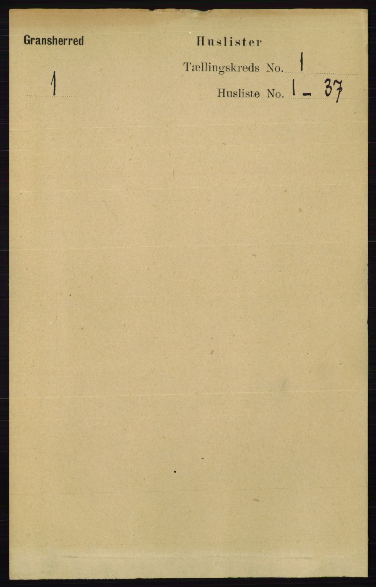RA, Folketelling 1891 for 0824 Gransherad herred, 1891, s. 22