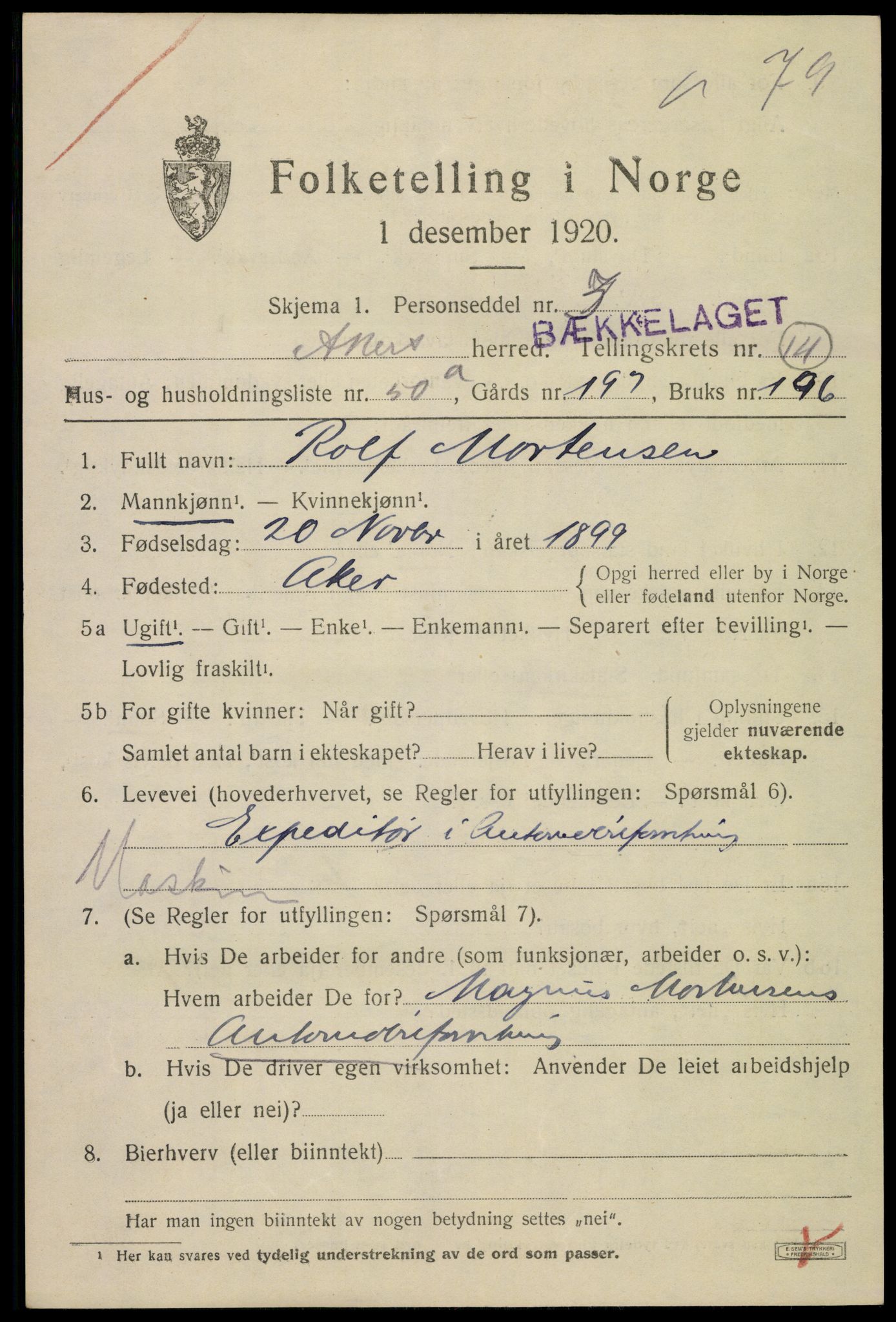 SAO, Folketelling 1920 for 0218 Aker herred, 1920, s. 83042