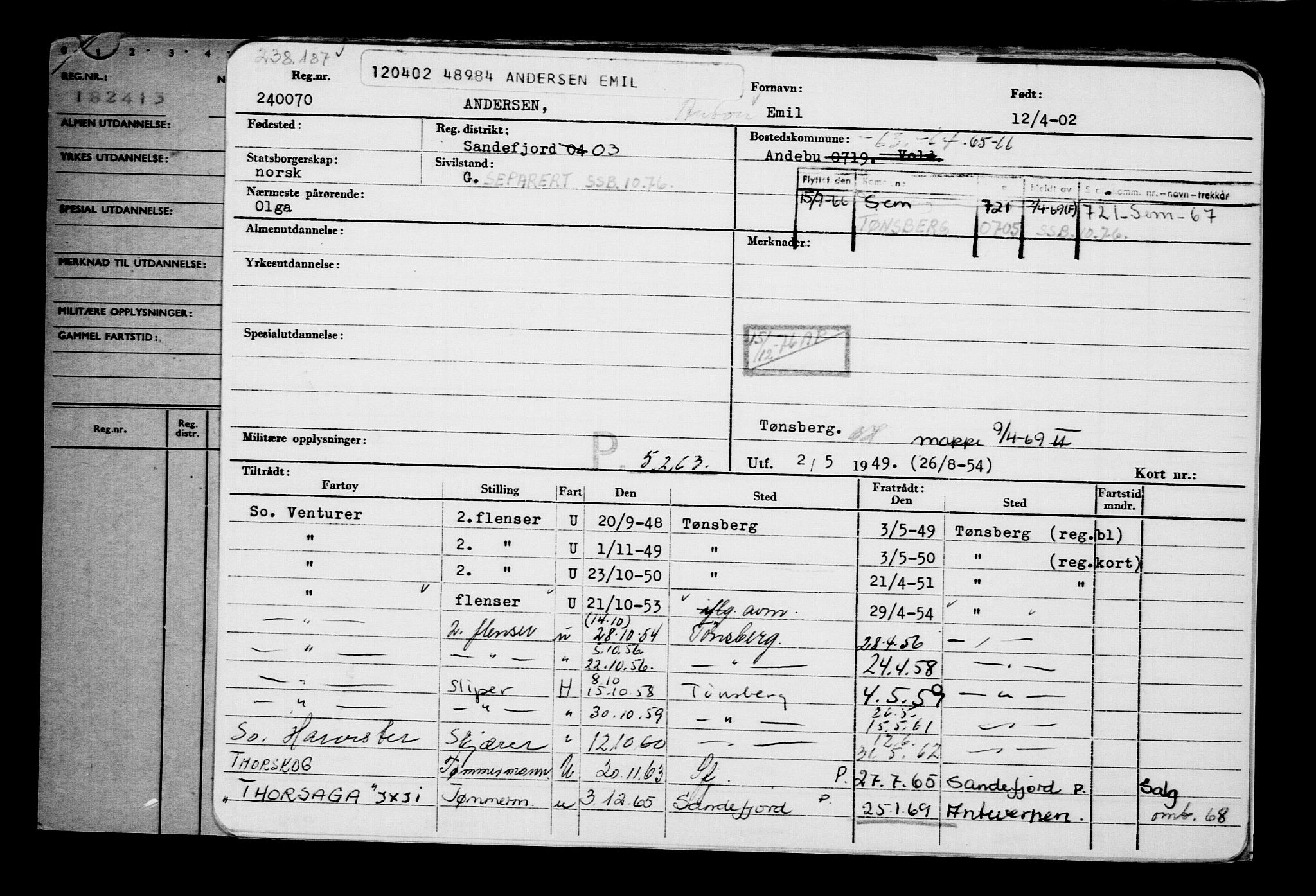 Direktoratet for sjømenn, RA/S-3545/G/Gb/L0044: Hovedkort, 1902, s. 113