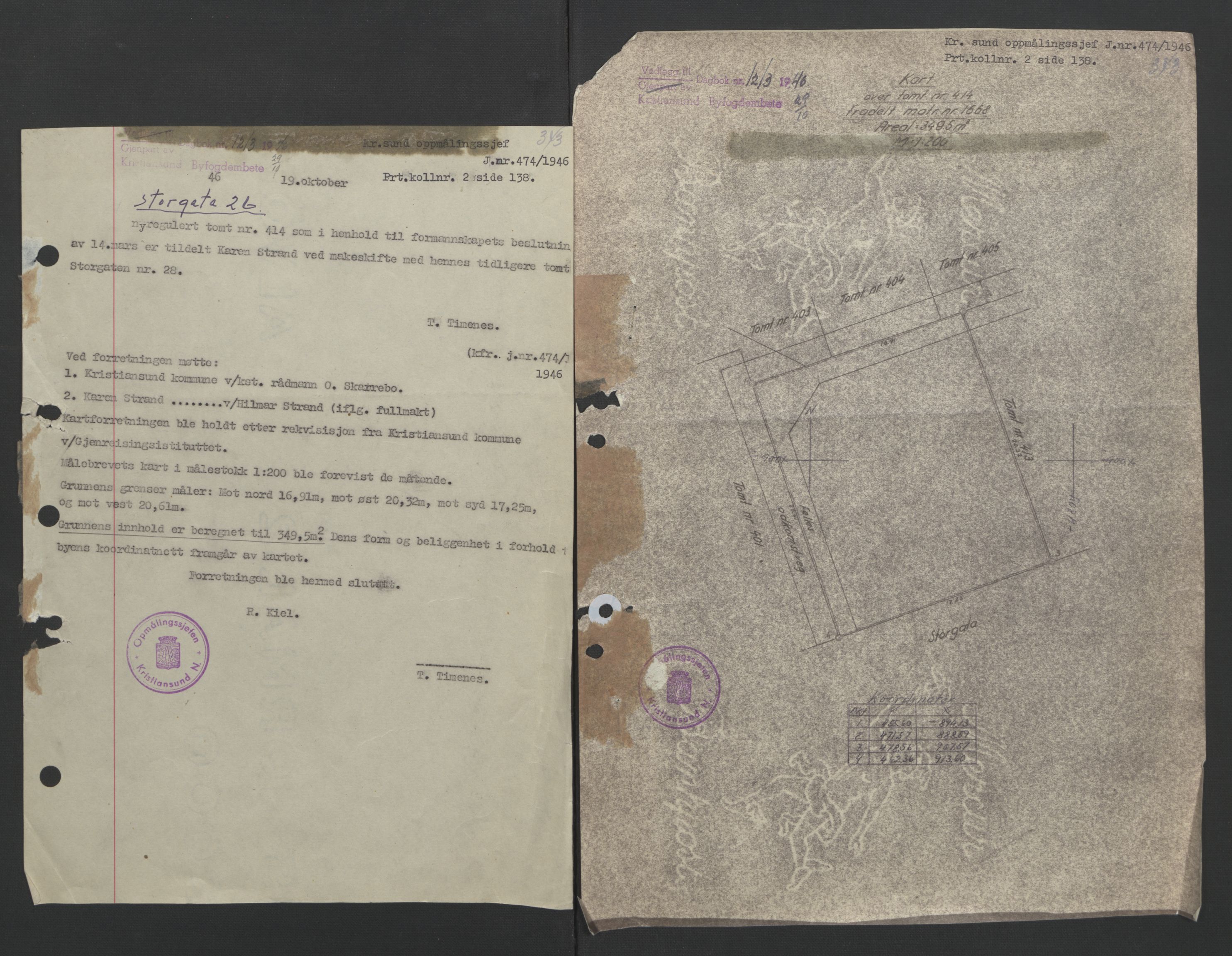 Kristiansund byfogd, AV/SAT-A-4587/A/27: Pantebok nr. 37, 1942-1945, Dagboknr: 1213/1946