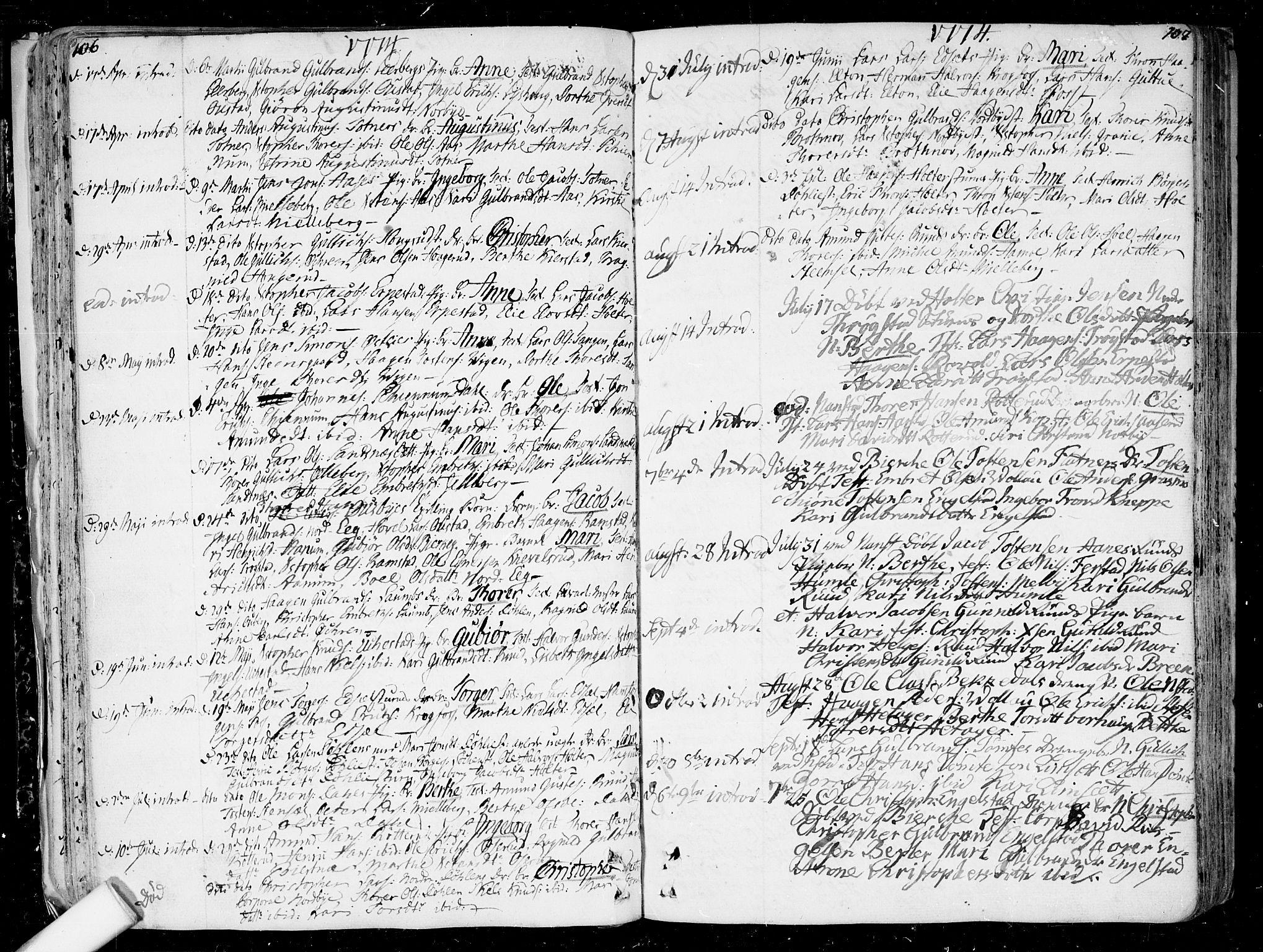 Nannestad prestekontor Kirkebøker, AV/SAO-A-10414a/F/Fa/L0007: Ministerialbok nr. I 7, 1754-1791, s. 106-107