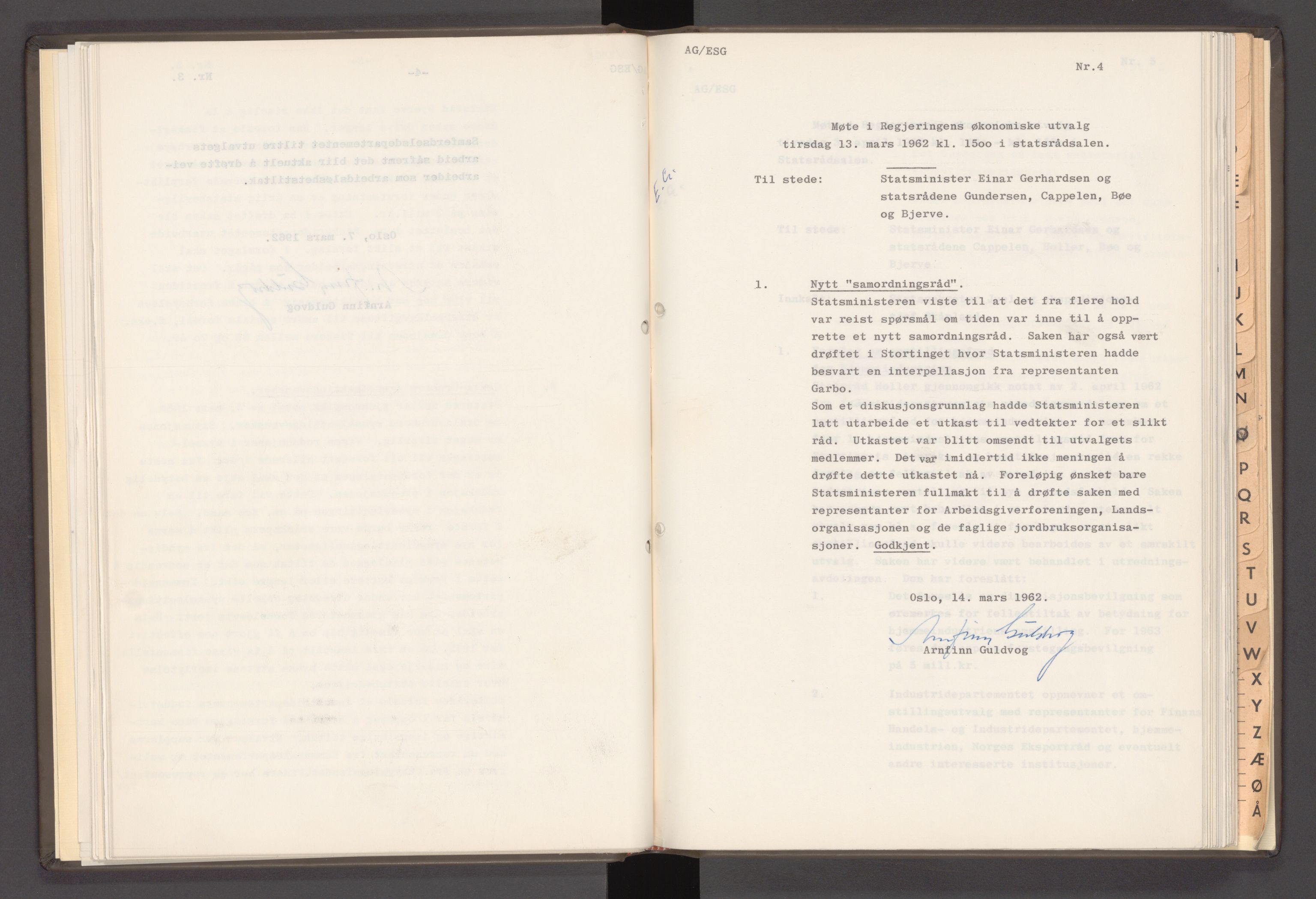 Statsministerens kontor, AV/RA-S-1005/A/Aa/L0021: Referat fra regjeringens økonomiske utvalg, 1960-1965
