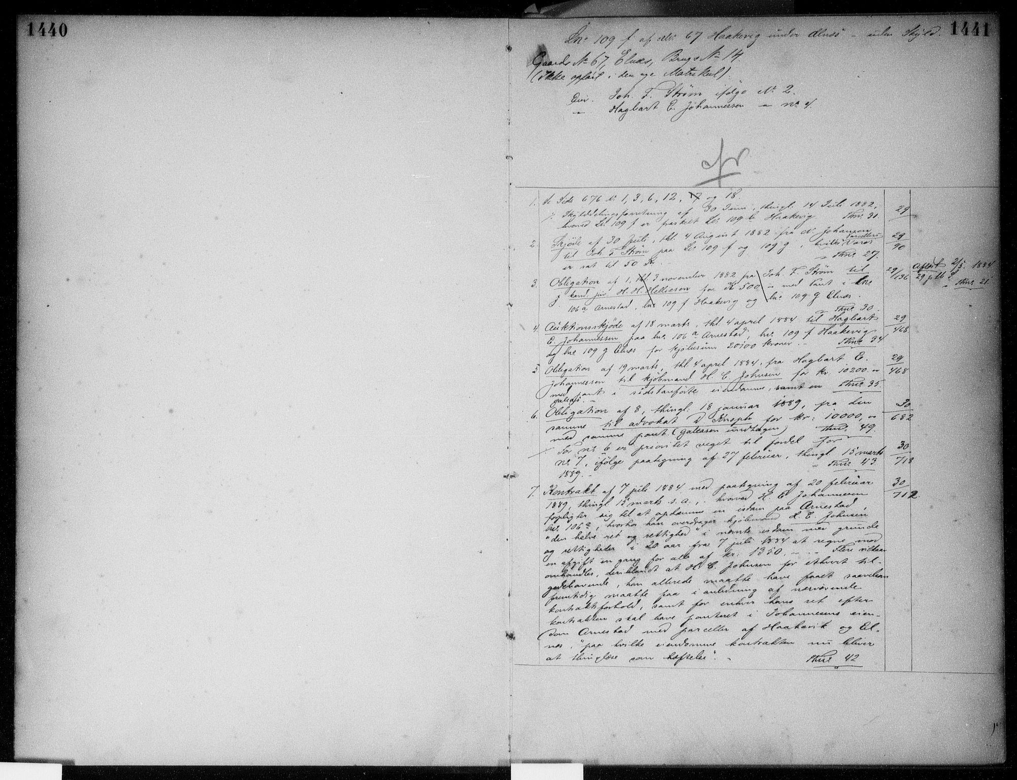 Aker sorenskriveri, AV/SAO-A-10895/G/Ga/Gab/Gabg/L0003: Panteregister nr. VII 3, 1843-1895, s. 1440-1441