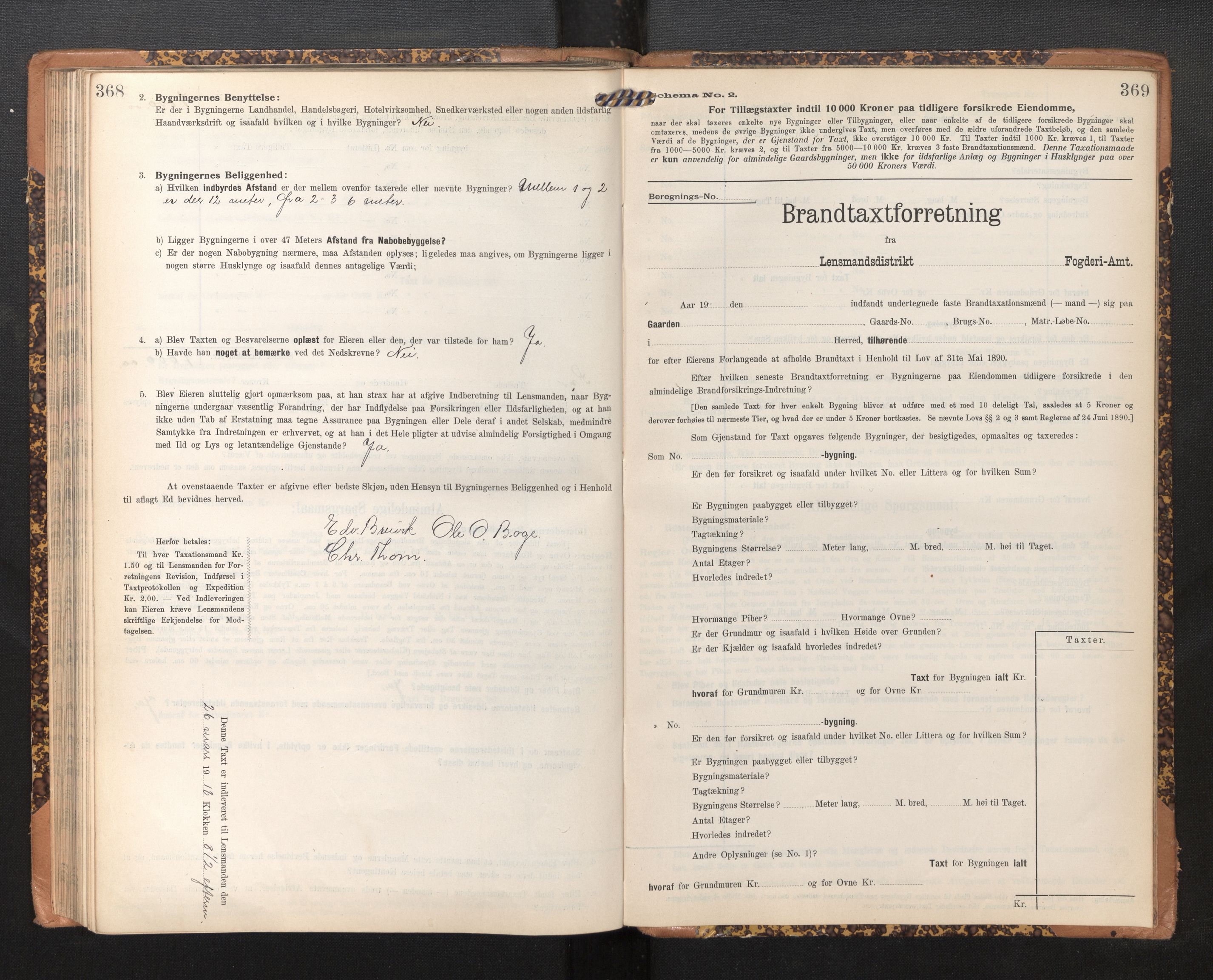 Lensmannen i Bruvik, SAB/A-31301/0012/L0007: Branntakstprotokoll, skjematakst, 1906-1918, s. 368-369