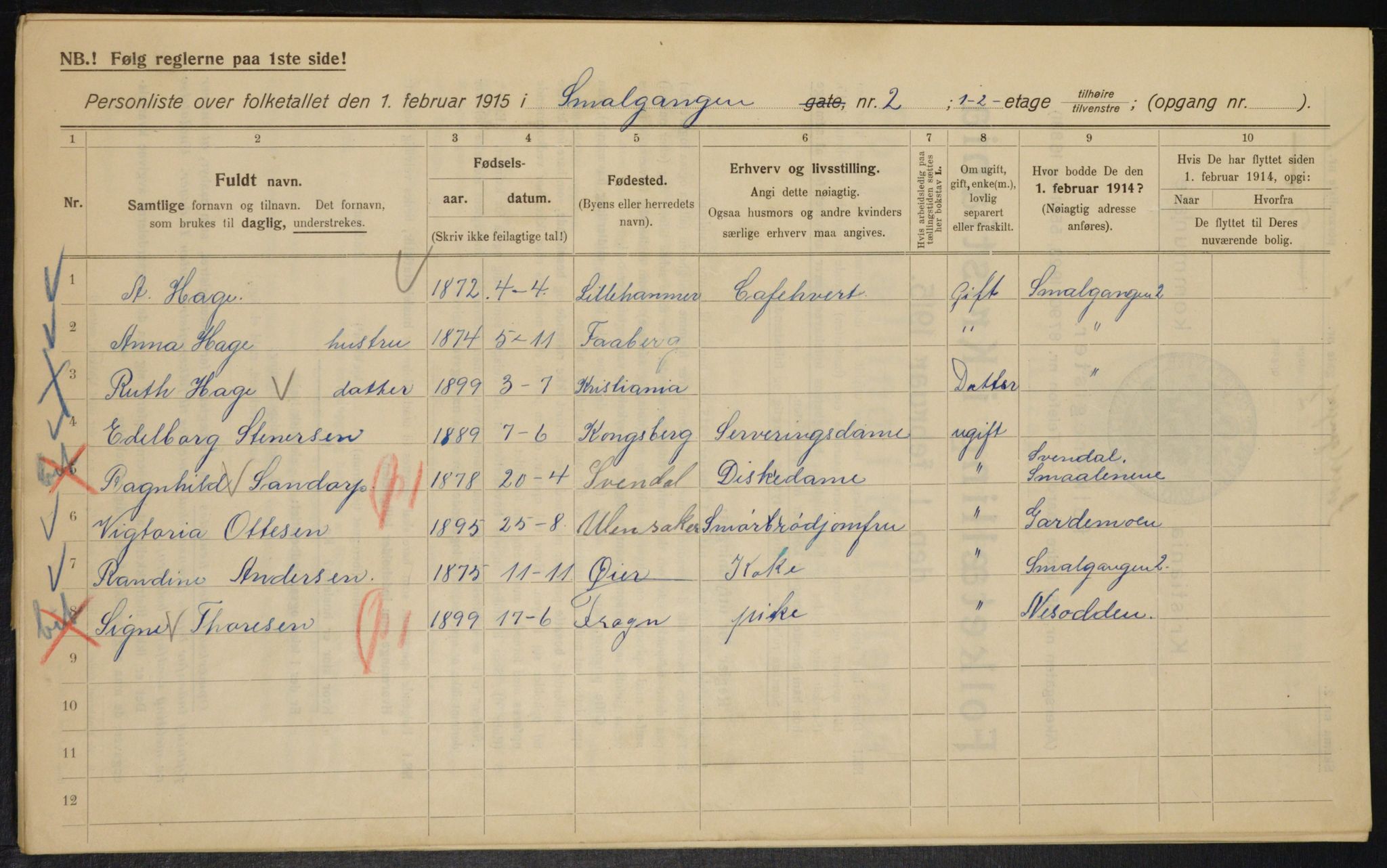 OBA, Kommunal folketelling 1.2.1915 for Kristiania, 1915, s. 96867