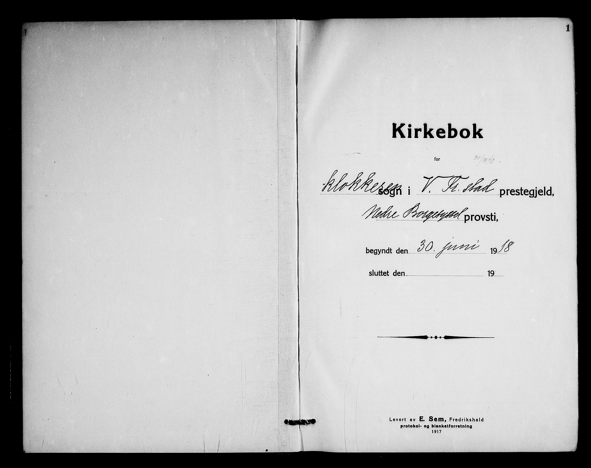 Fredrikstad domkirkes prestekontor Kirkebøker, SAO/A-10906/G/Ga/L0005: Klokkerbok nr. 5, 1918-1948, s. 1
