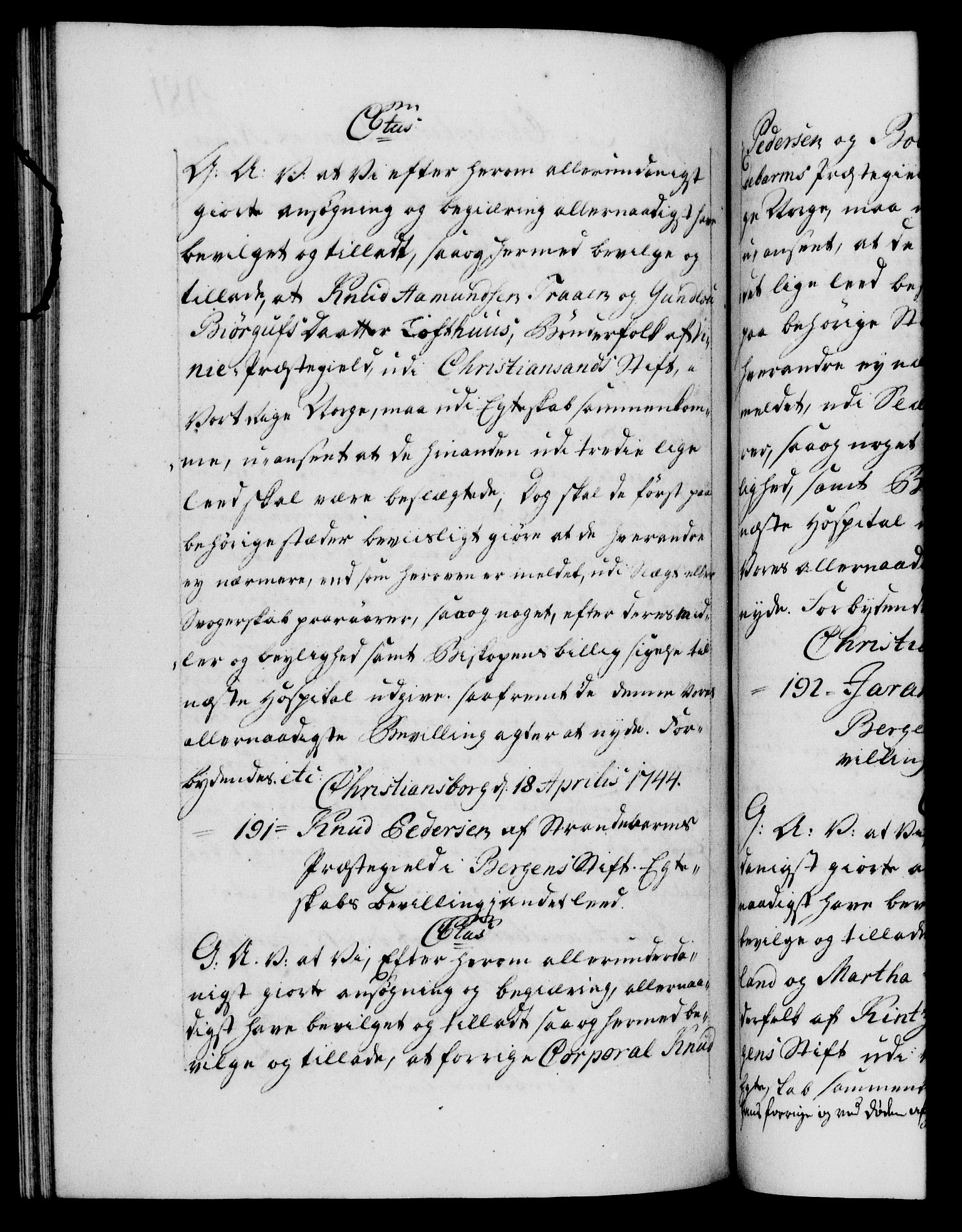 Danske Kanselli 1572-1799, AV/RA-EA-3023/F/Fc/Fca/Fcaa/L0033: Norske registre, 1743-1744, s. 481b
