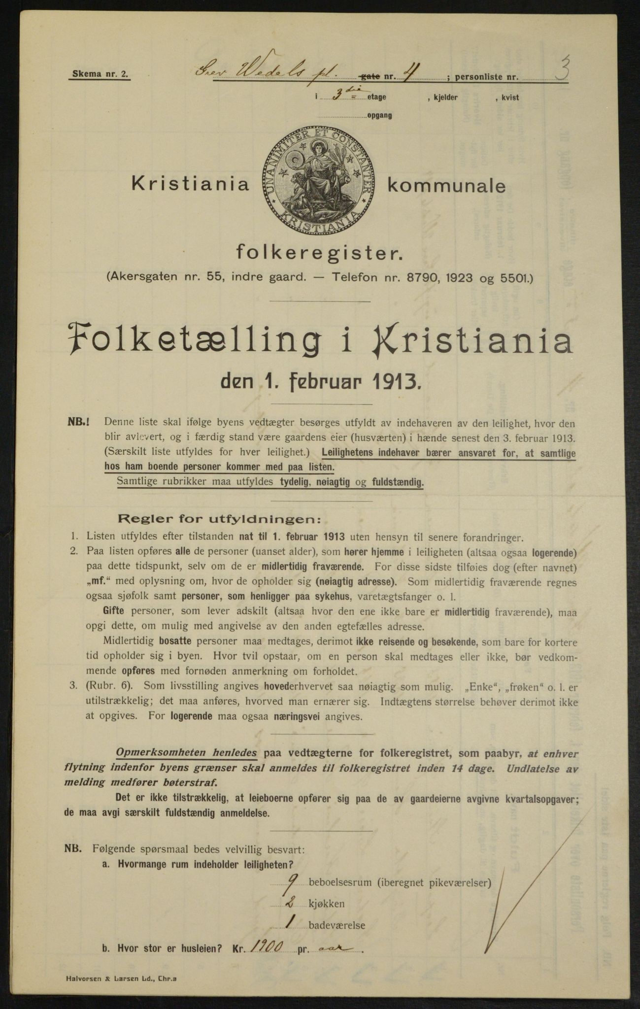 OBA, Kommunal folketelling 1.2.1913 for Kristiania, 1913, s. 29977