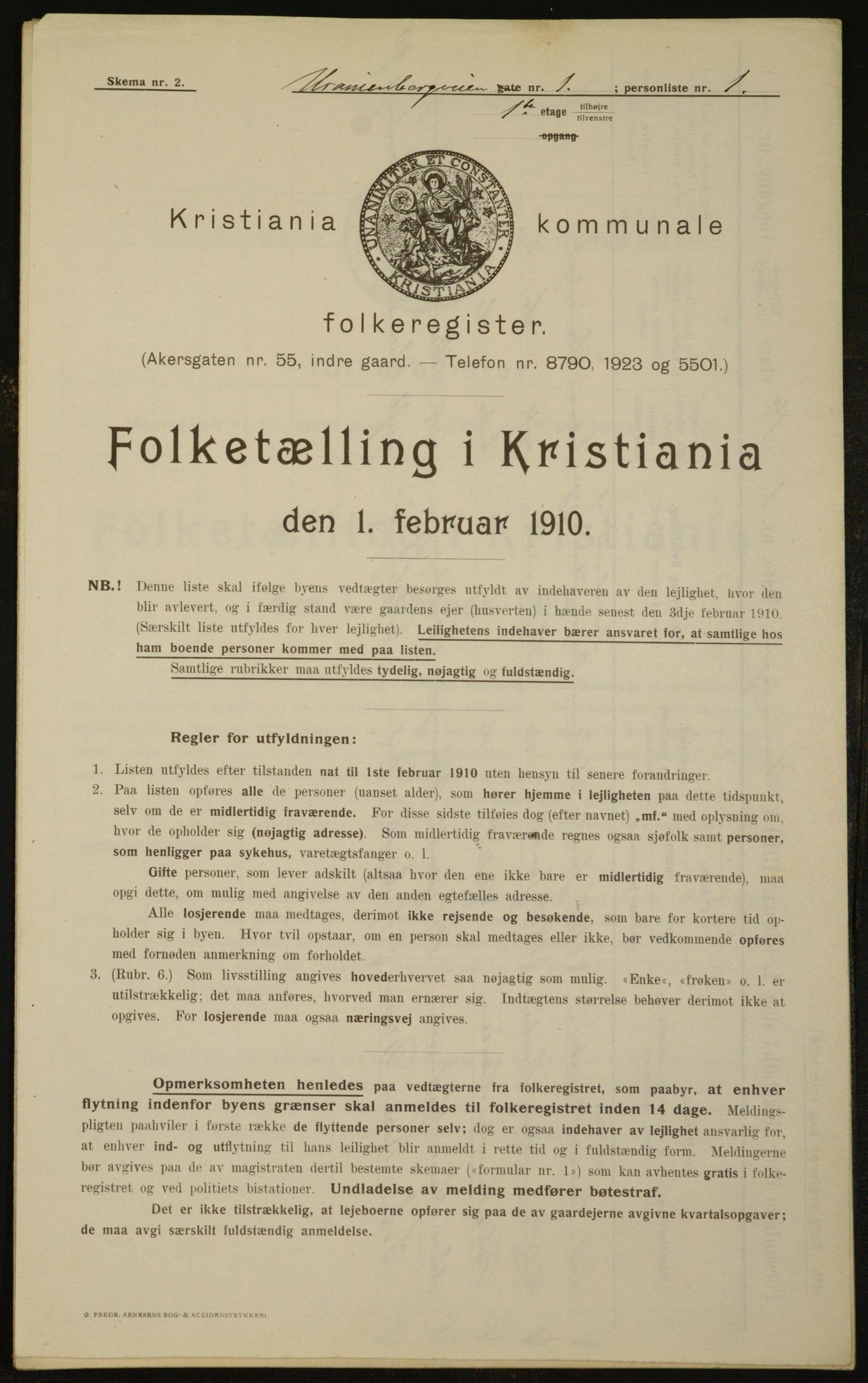 OBA, Kommunal folketelling 1.2.1910 for Kristiania, 1910, s. 114089