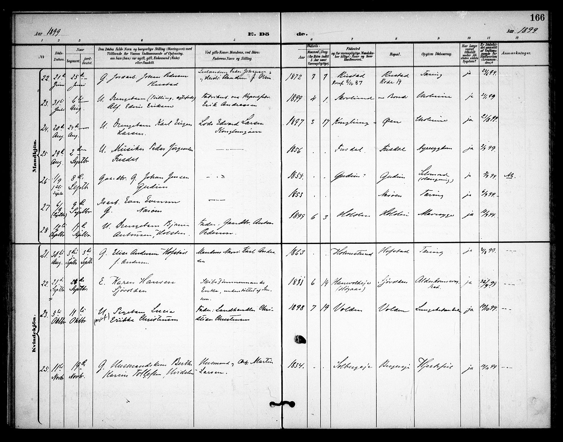 Asker prestekontor Kirkebøker, AV/SAO-A-10256a/F/Fa/L0015: Ministerialbok nr. I 15, 1896-1915, s. 166