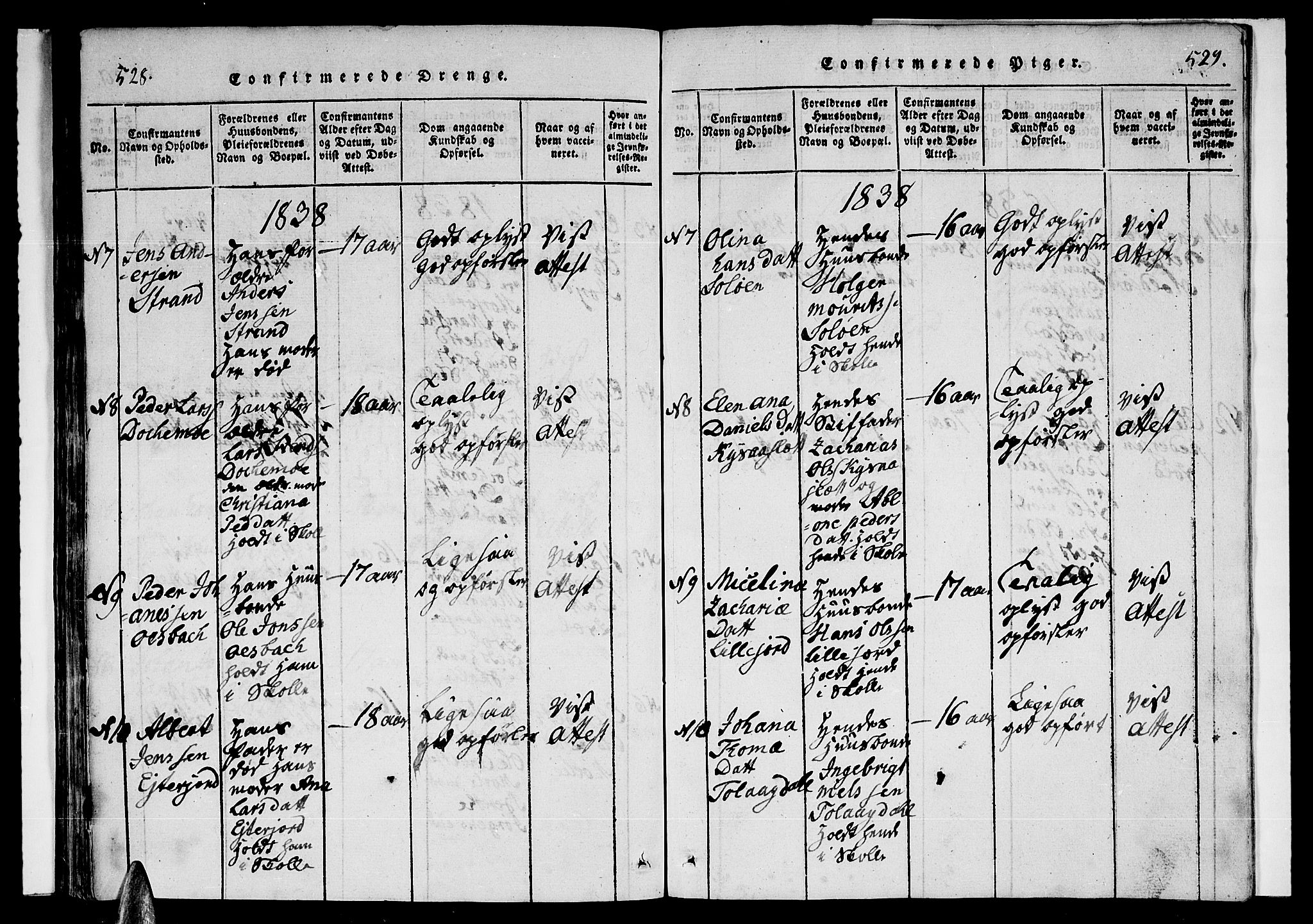 Ministerialprotokoller, klokkerbøker og fødselsregistre - Nordland, AV/SAT-A-1459/846/L0651: Klokkerbok nr. 846C01, 1821-1841, s. 528-529