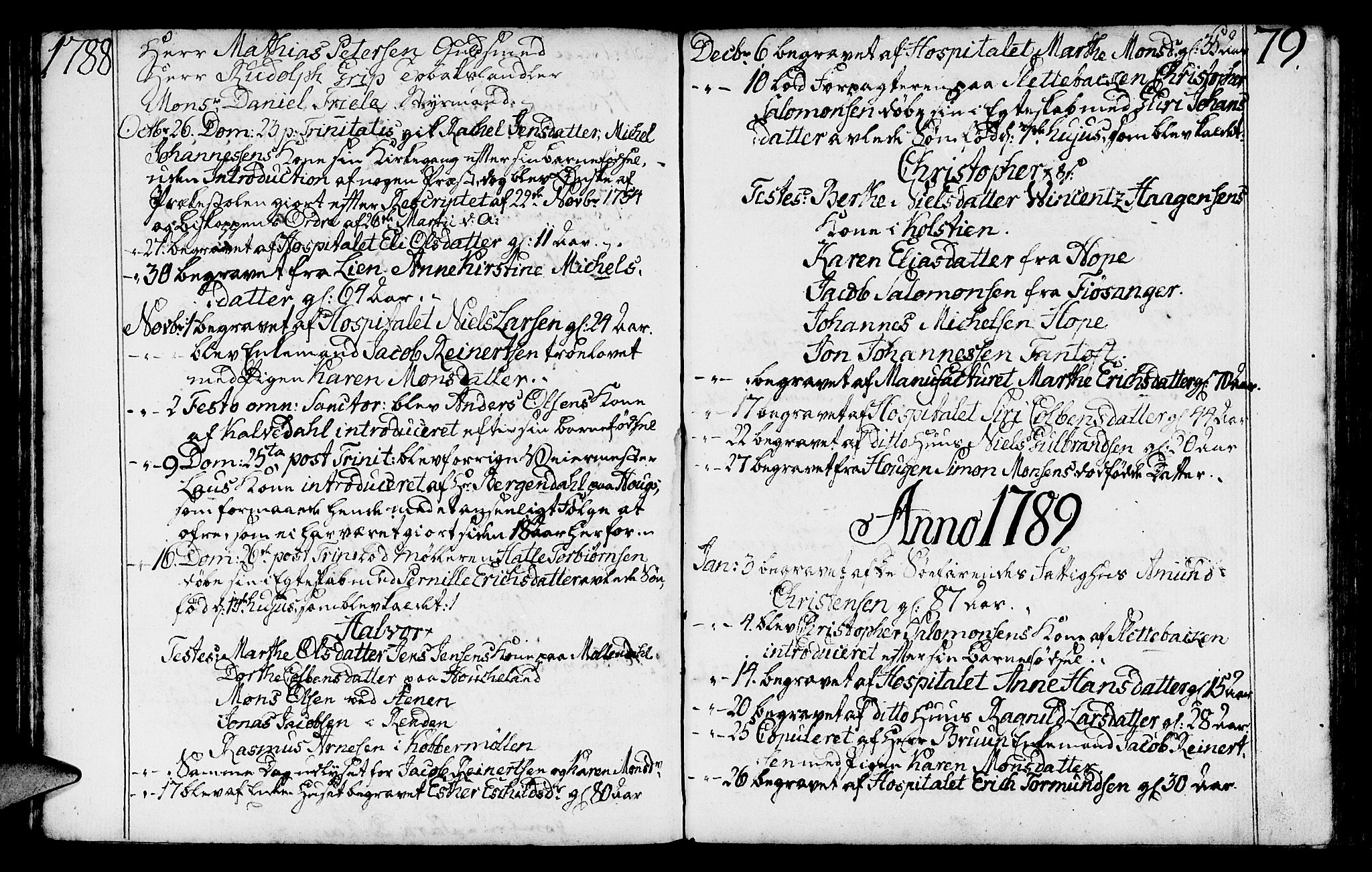 St. Jørgens hospital og Årstad sokneprestembete, AV/SAB-A-99934: Ministerialbok nr. A 2, 1766-1814, s. 79