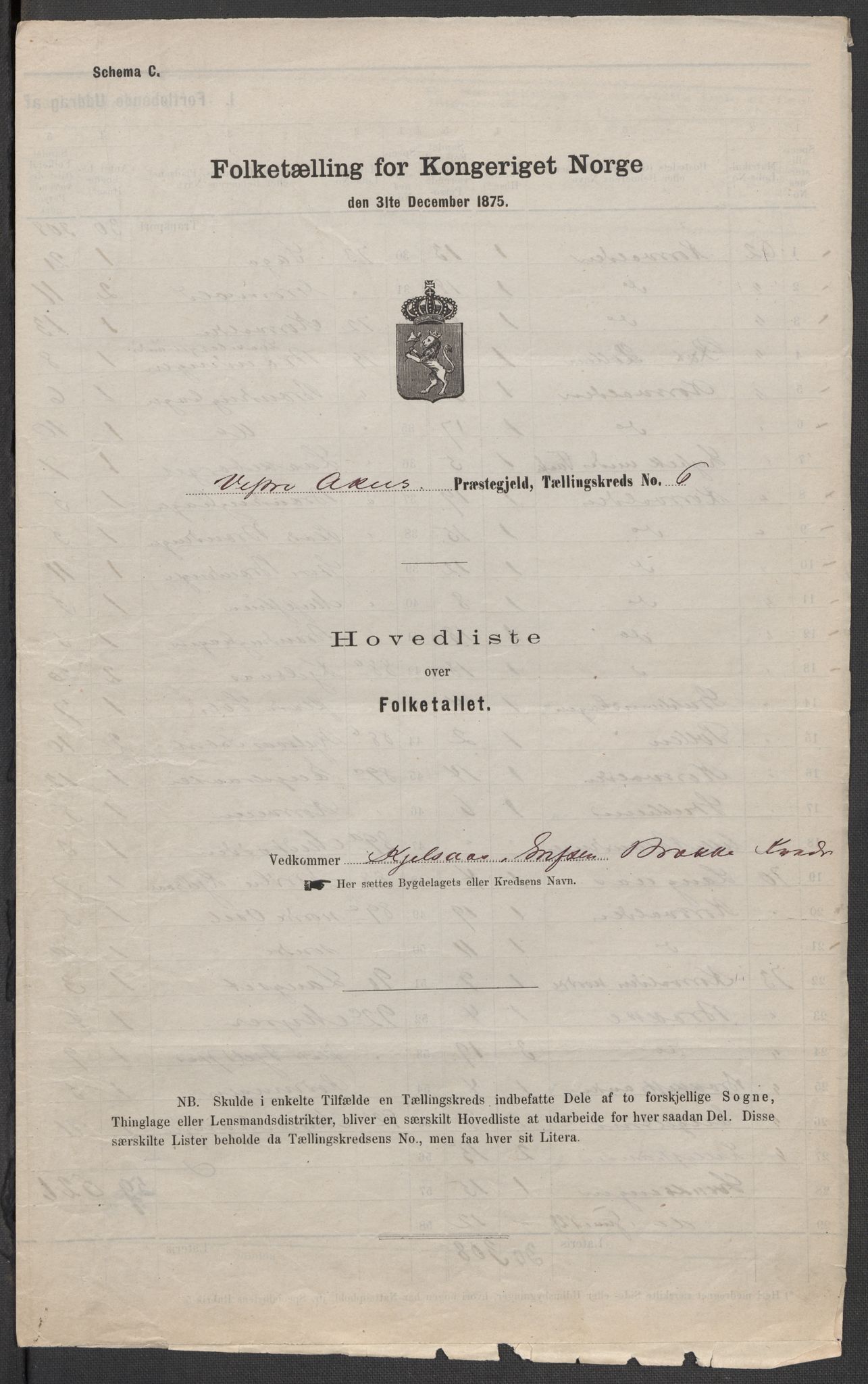 RA, Folketelling 1875 for 0218aP Vestre Aker prestegjeld, 1875, s. 58