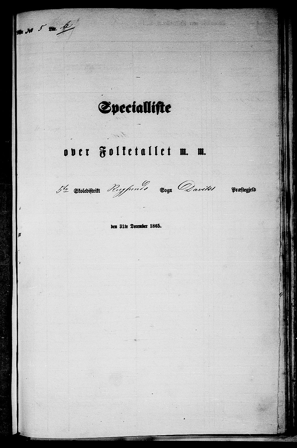RA, Folketelling 1865 for 1442P Davik prestegjeld, 1865, s. 98