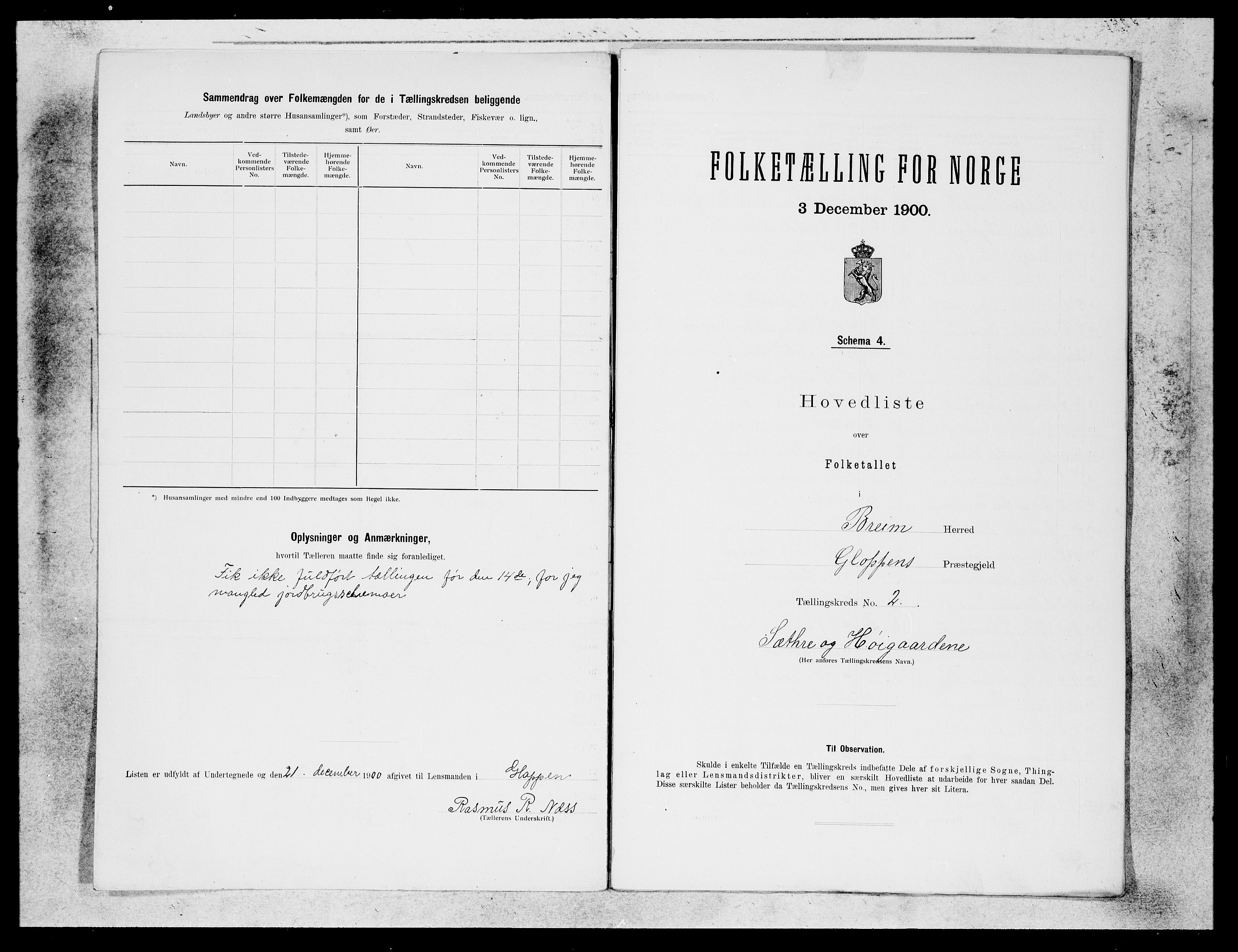 SAB, Folketelling 1900 for 1446 Breim herred, 1900, s. 3