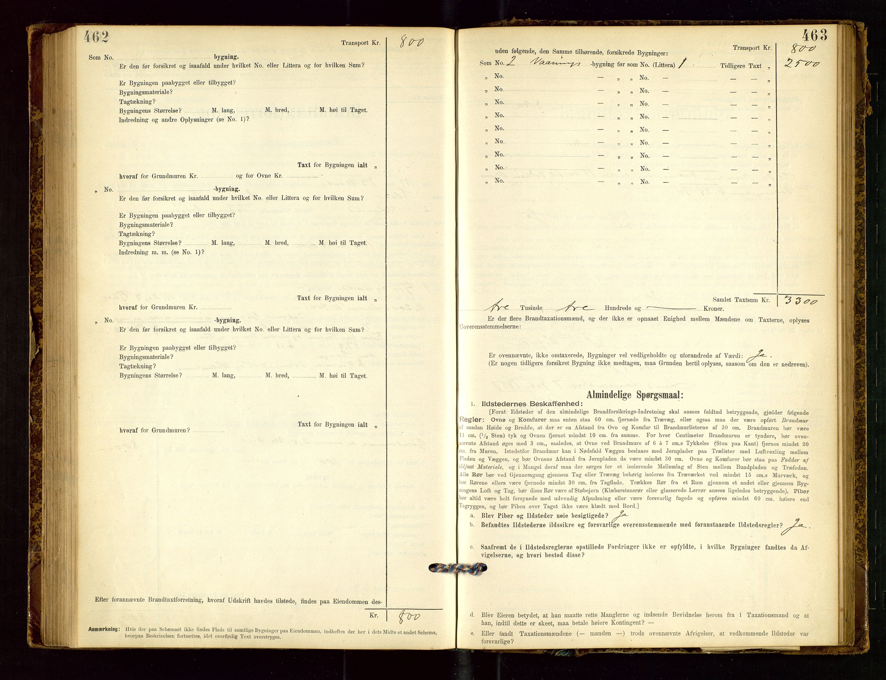 Lund lensmannskontor, SAST/A-100303/Gob/L0001: "Brandtakstprotokol", 1894-1907, s. 462-463