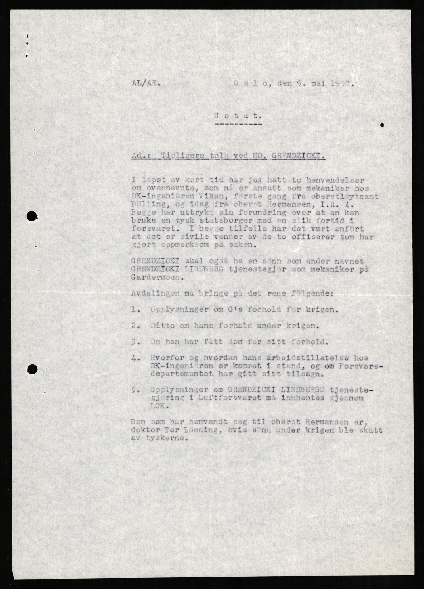 Forsvaret, Forsvarets overkommando II, AV/RA-RAFA-3915/D/Db/L0010: CI Questionaires. Tyske okkupasjonsstyrker i Norge. Tyskere., 1945-1946, s. 174