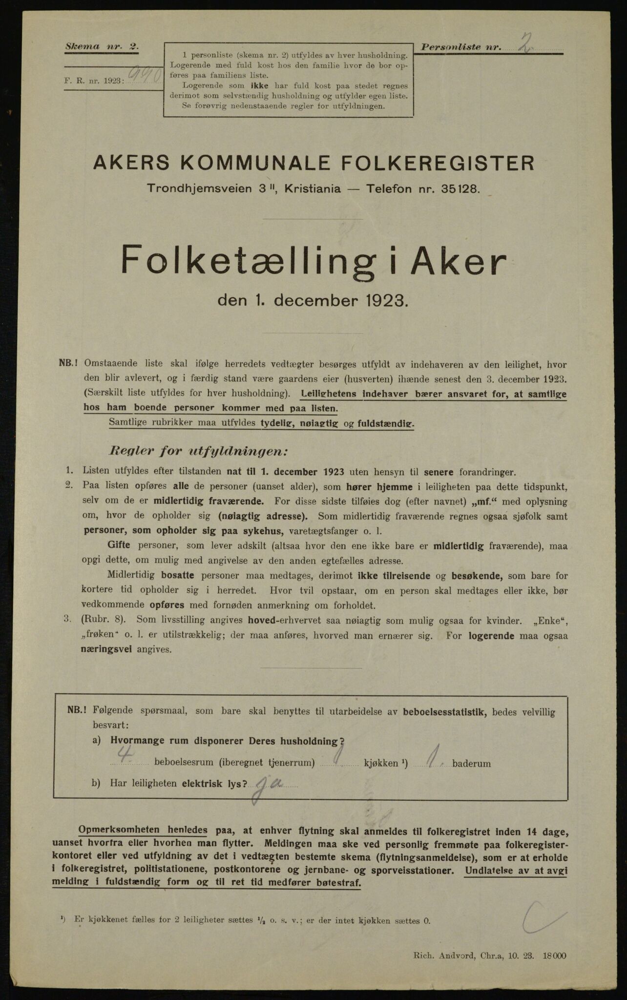 , Kommunal folketelling 1.12.1923 for Aker, 1923, s. 42449