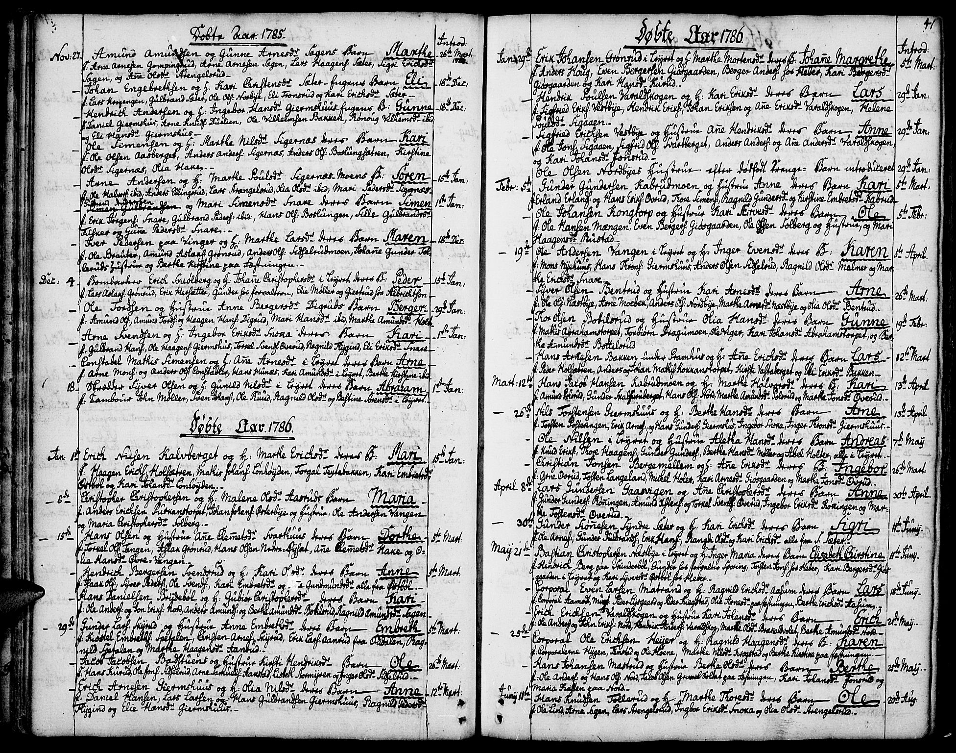 Vinger prestekontor, AV/SAH-PREST-024/H/Ha/Haa/L0005: Ministerialbok nr. 5, 1772-1813, s. 41