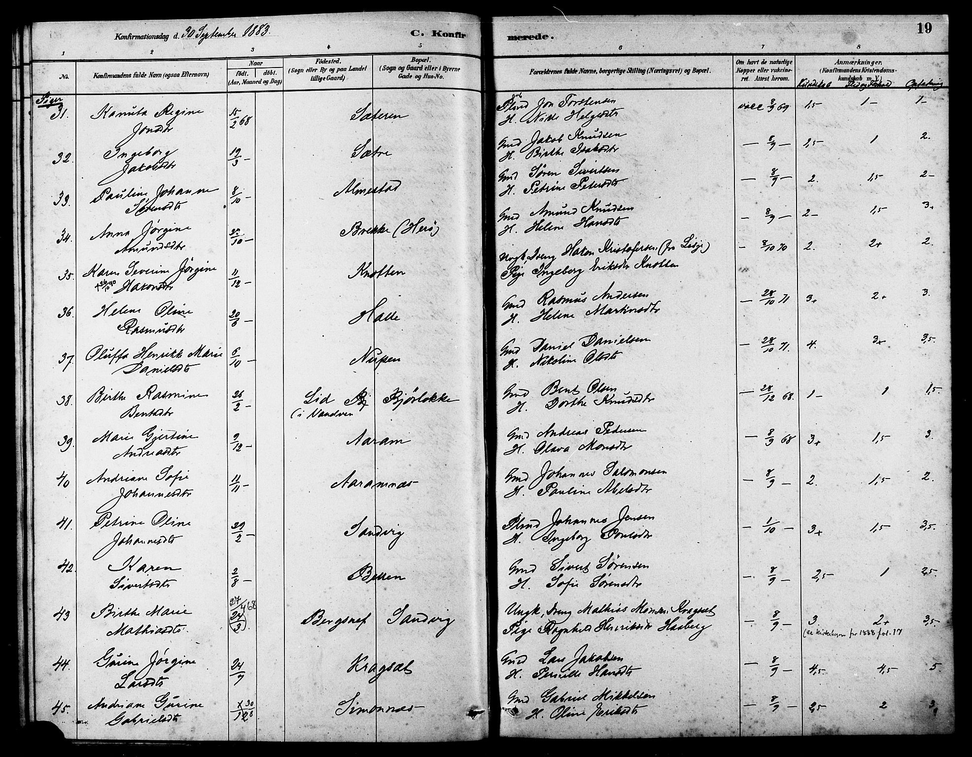 Ministerialprotokoller, klokkerbøker og fødselsregistre - Møre og Romsdal, AV/SAT-A-1454/503/L0036: Ministerialbok nr. 503A04, 1879-1883, s. 19