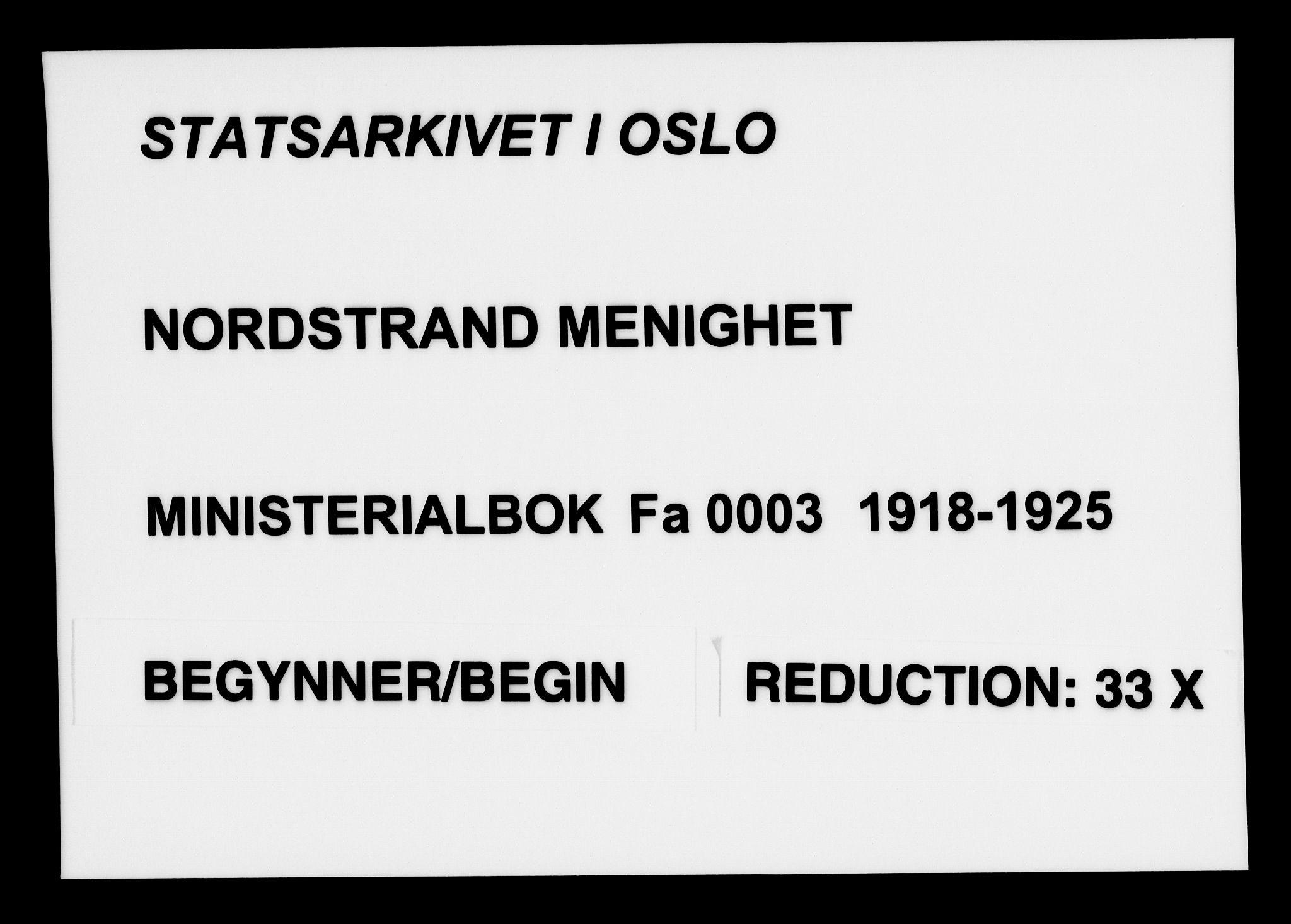 Nordstrand prestekontor Kirkebøker, SAO/A-10362a/G/Ga/L0002: Klokkerbok nr. I 2, 1918-1925