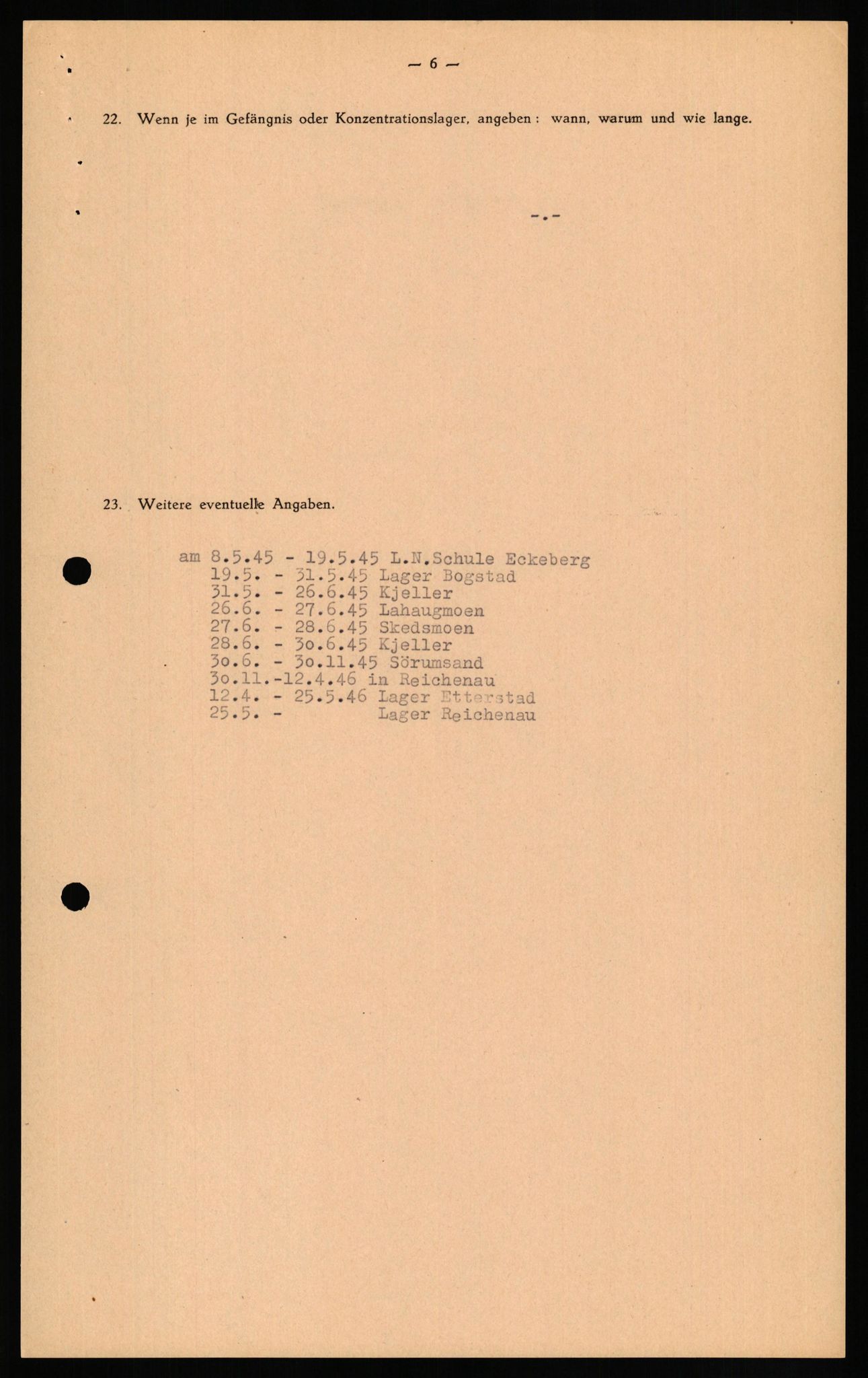 Forsvaret, Forsvarets overkommando II, RA/RAFA-3915/D/Db/L0019: CI Questionaires. Tyske okkupasjonsstyrker i Norge. Tyskere., 1945-1946, s. 375