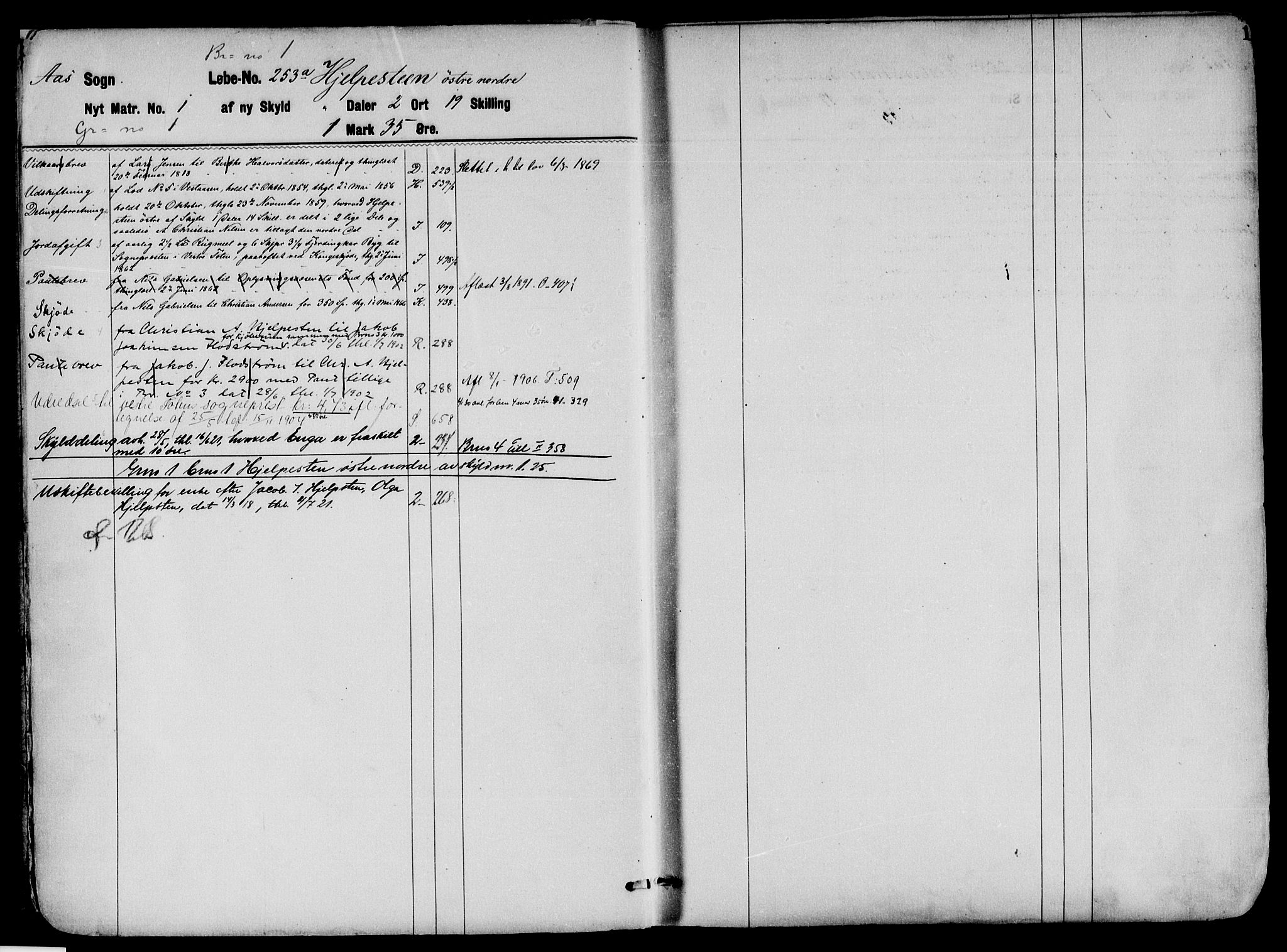 Toten tingrett, AV/SAH-TING-006/H/Ha/Haa/L0036: Panteregister nr. 36, 1878, s. 1