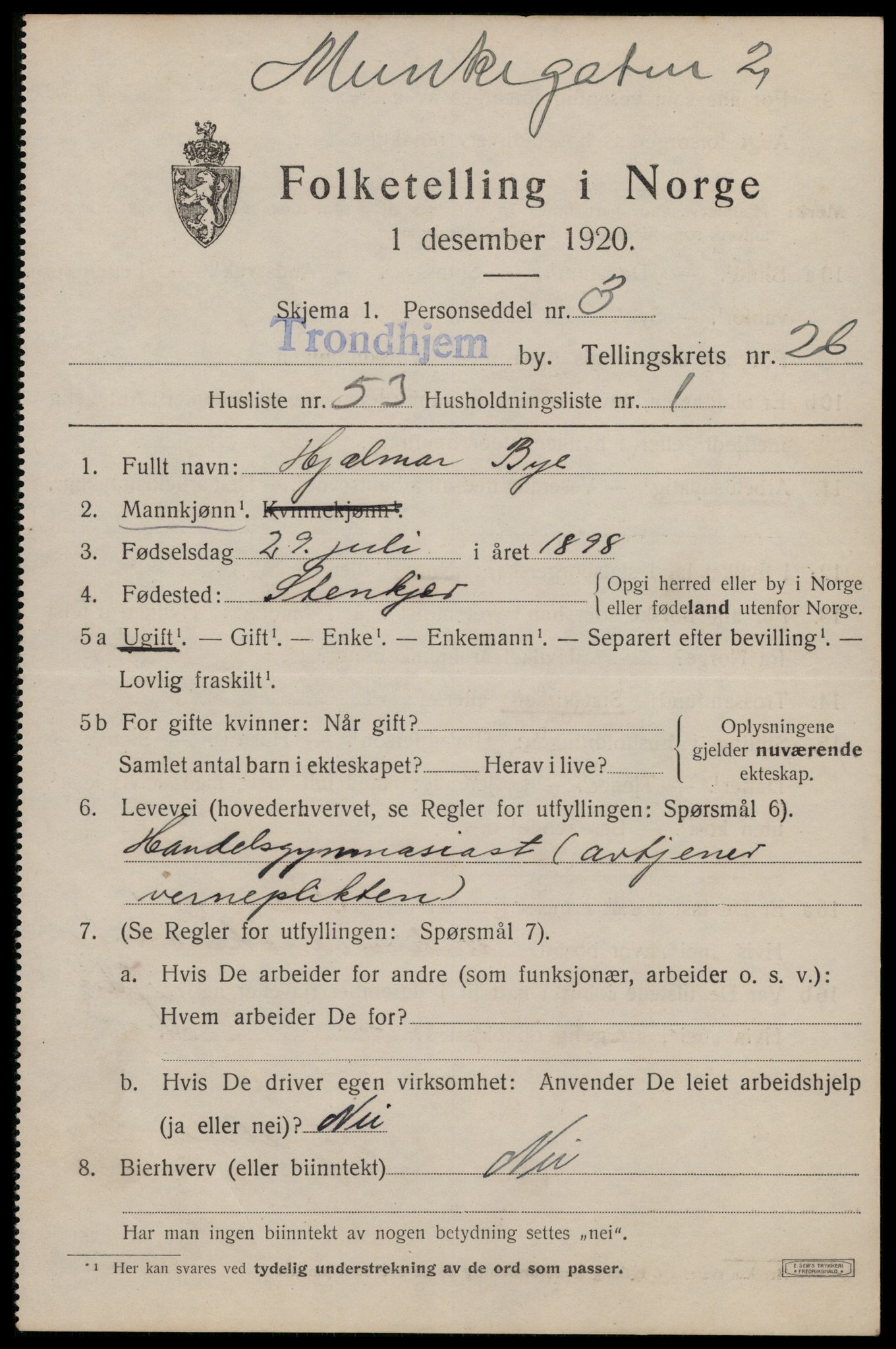 SAT, Folketelling 1920 for 1601 Trondheim kjøpstad, 1920, s. 69682