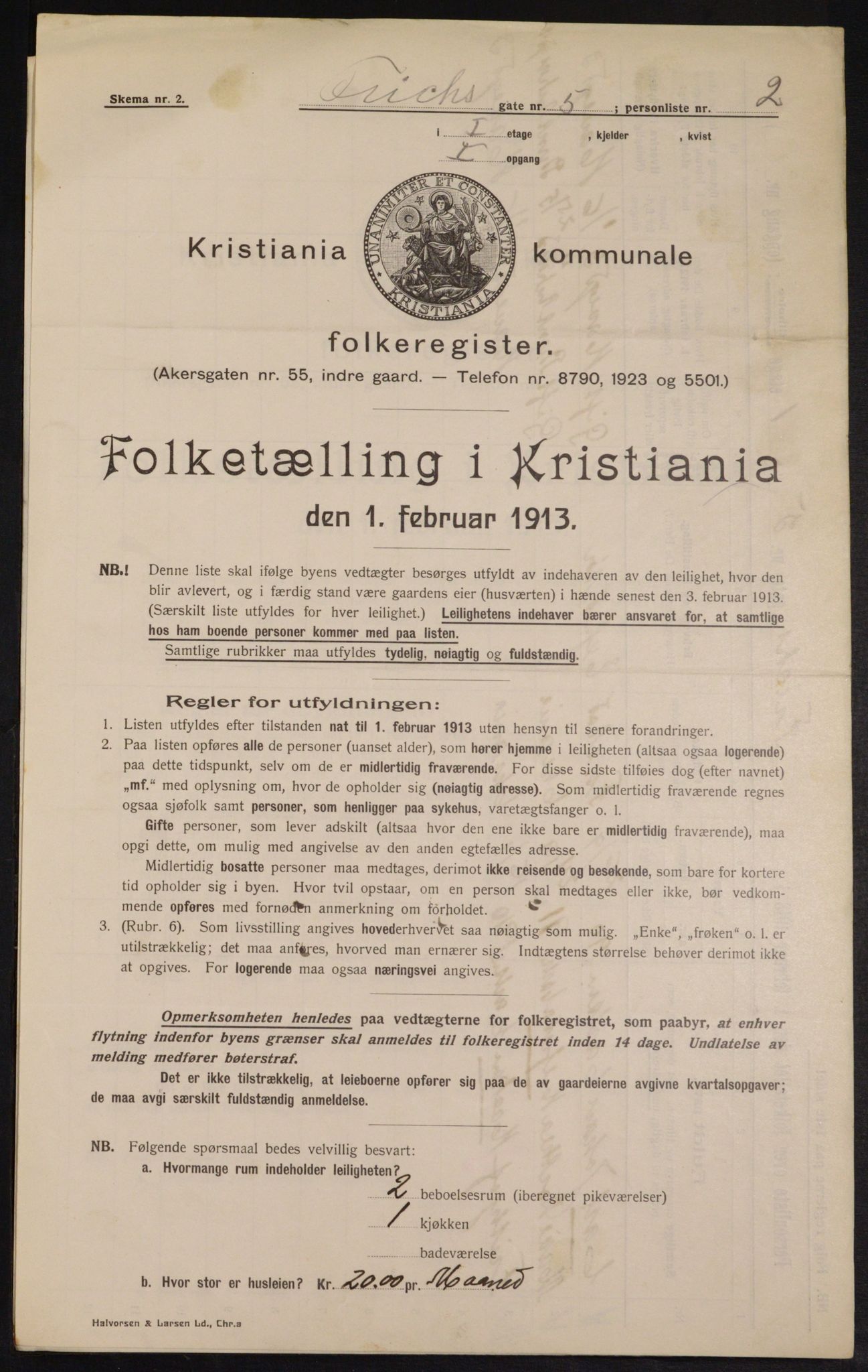 OBA, Kommunal folketelling 1.2.1913 for Kristiania, 1913, s. 26981