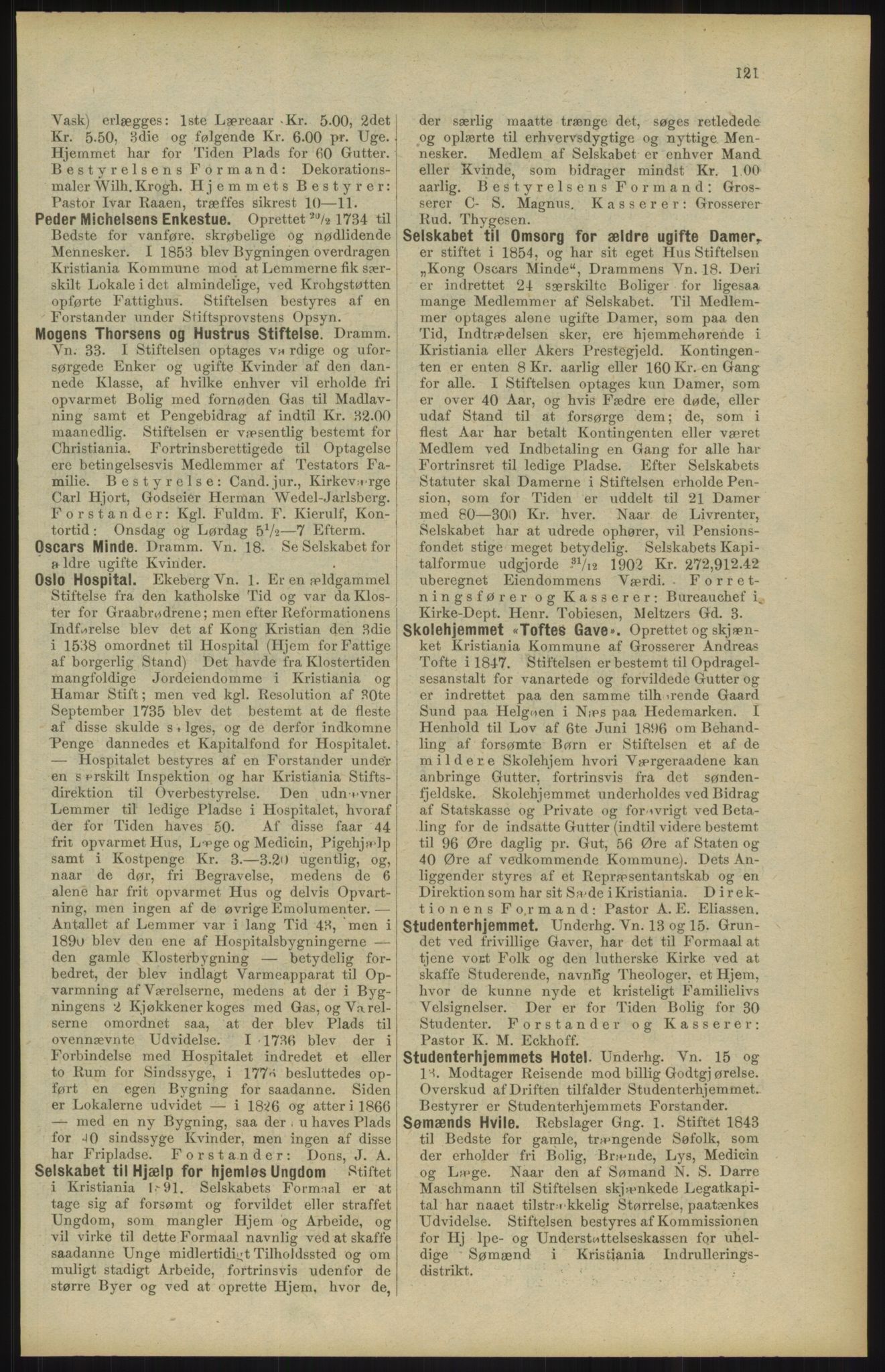 Kristiania/Oslo adressebok, PUBL/-, 1904, s. 121
