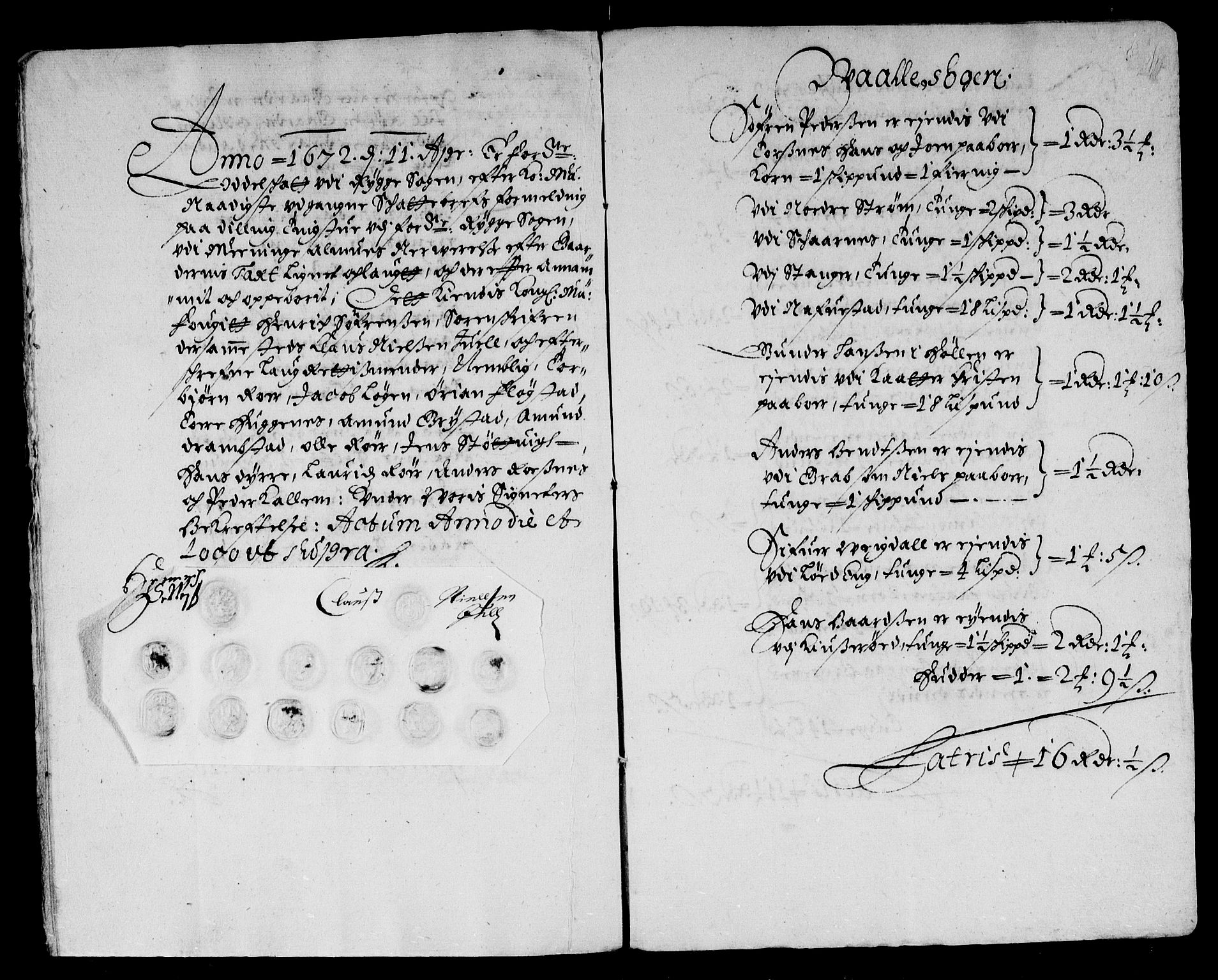 Rentekammeret inntil 1814, Reviderte regnskaper, Stiftamtstueregnskaper, Landkommissariatet på Akershus og Akershus stiftamt, AV/RA-EA-5869/R/Rb/L0084: Akershus stiftamt, 1672