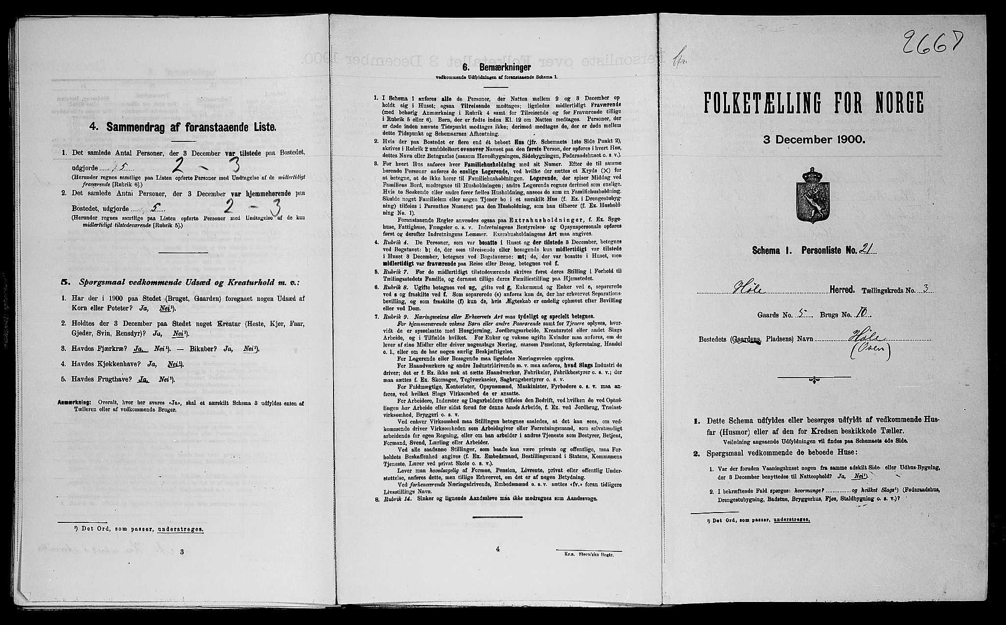 SAST, Folketelling 1900 for 1128 Høle herred, 1900, s. 174