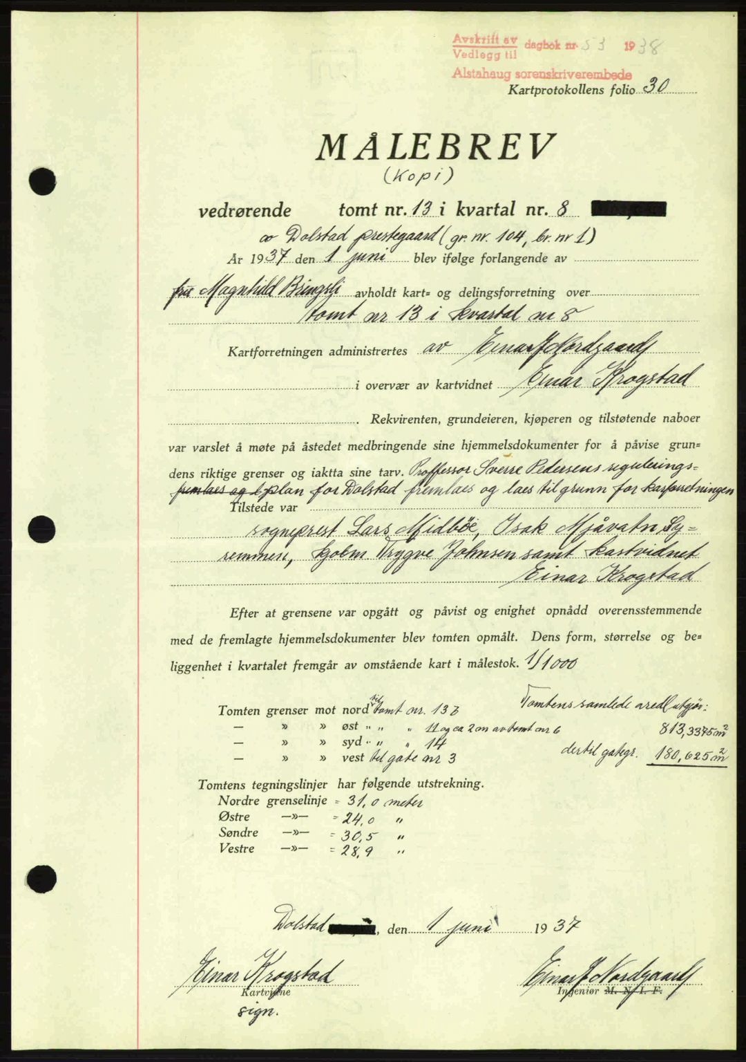 Alstahaug sorenskriveri, SAT/A-1009: Pantebok nr. A3, 1937-1938, Dagboknr: 53/1938