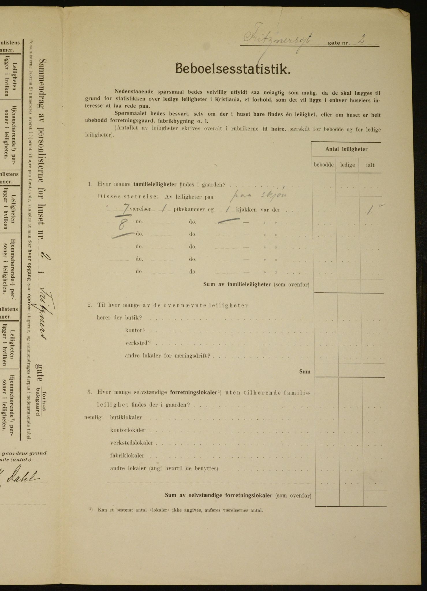 OBA, Kommunal folketelling 1.2.1910 for Kristiania, 1910, s. 25340