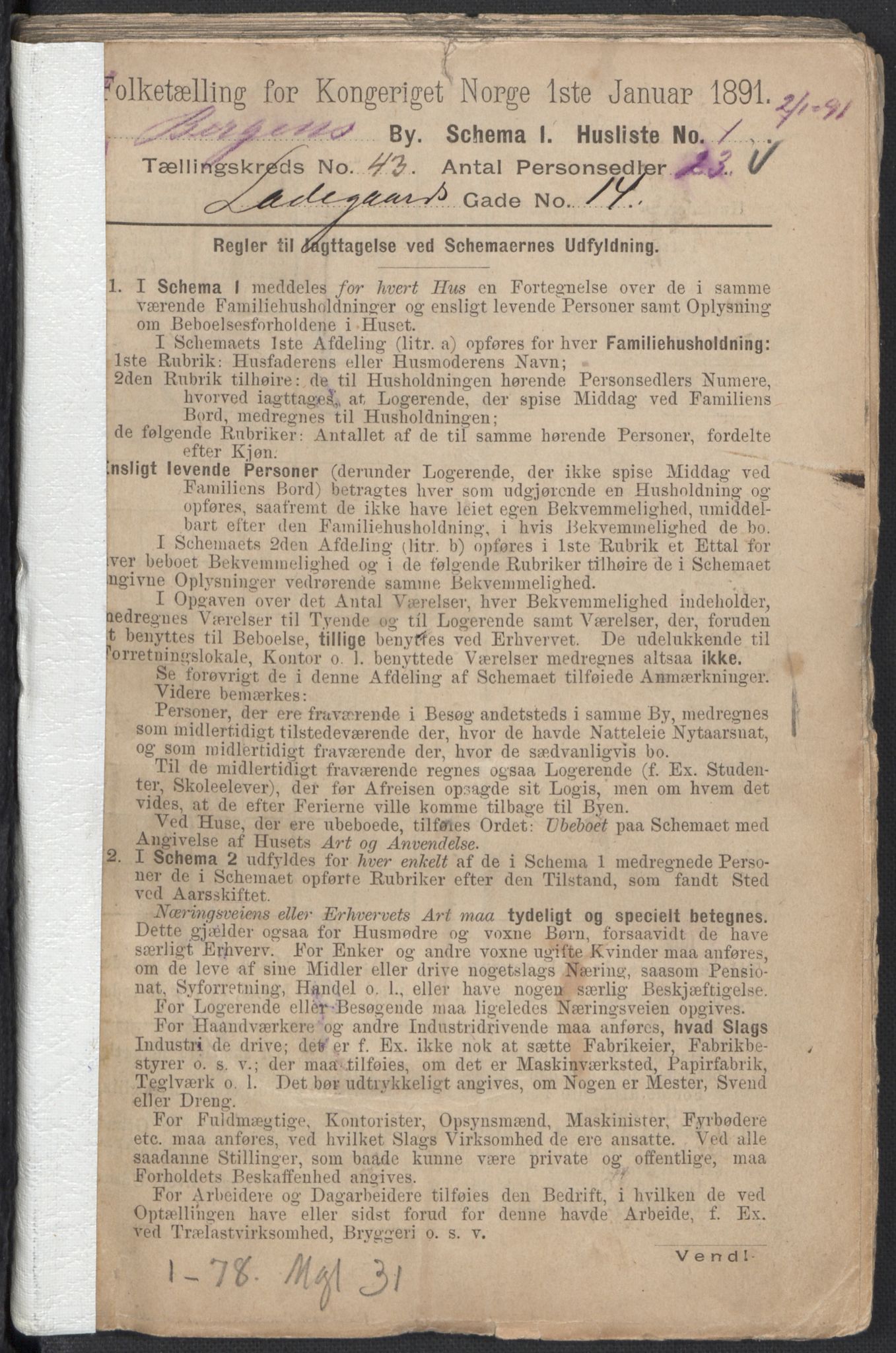 RA, Folketelling 1891 for 1301 Bergen kjøpstad, 1891, s. 7176